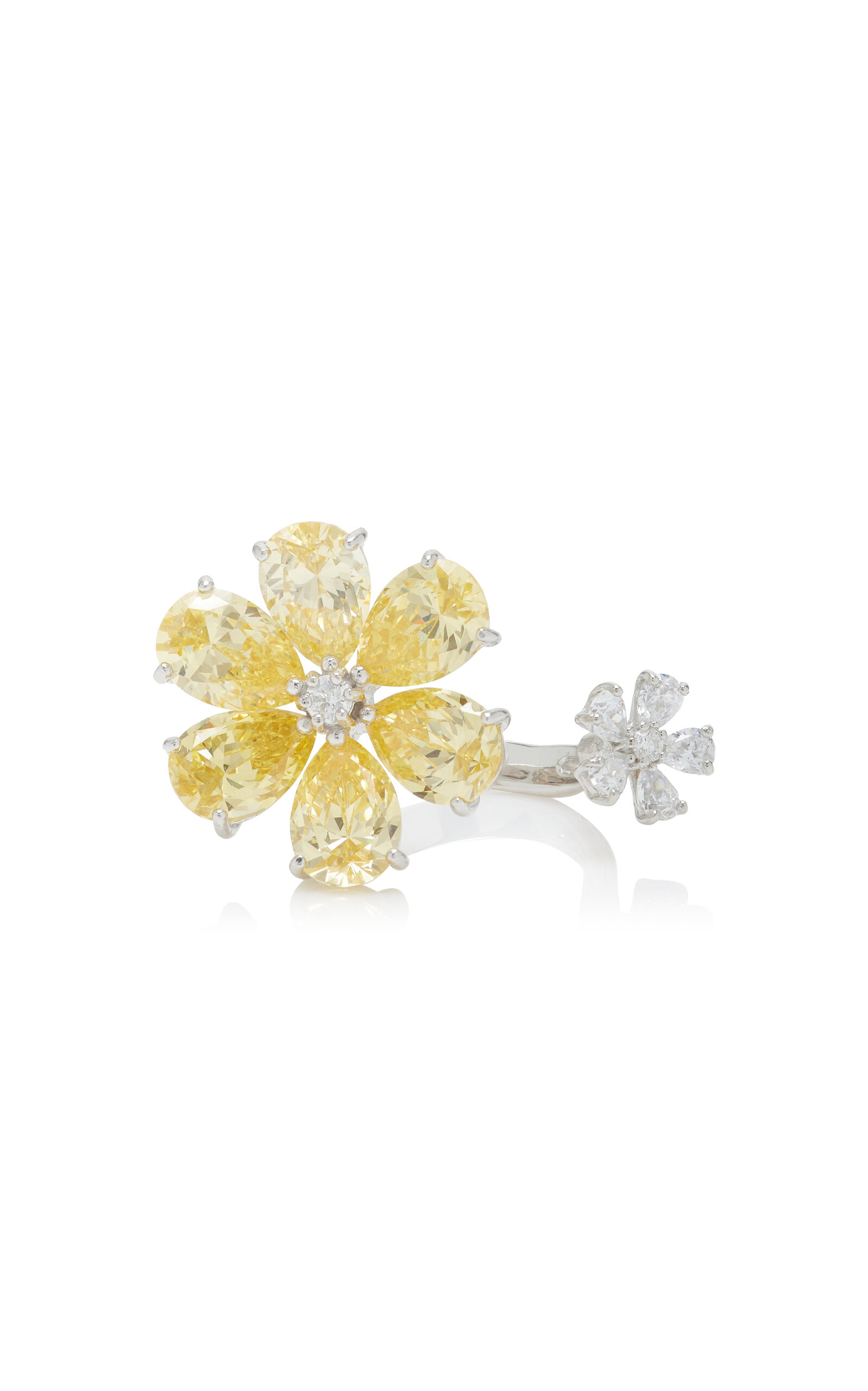 Marguerite 18K White Gold Daisy Diamond Rings