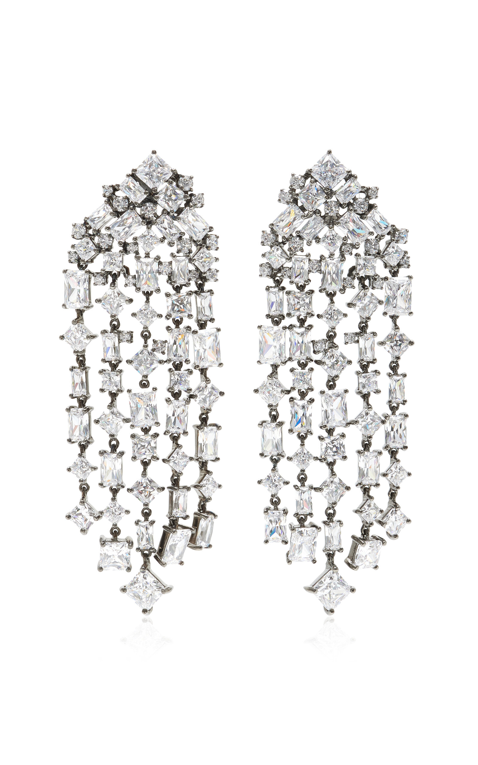 Shop Anabela Chan Silver Smoke 18k White Gold Diamond Earrings