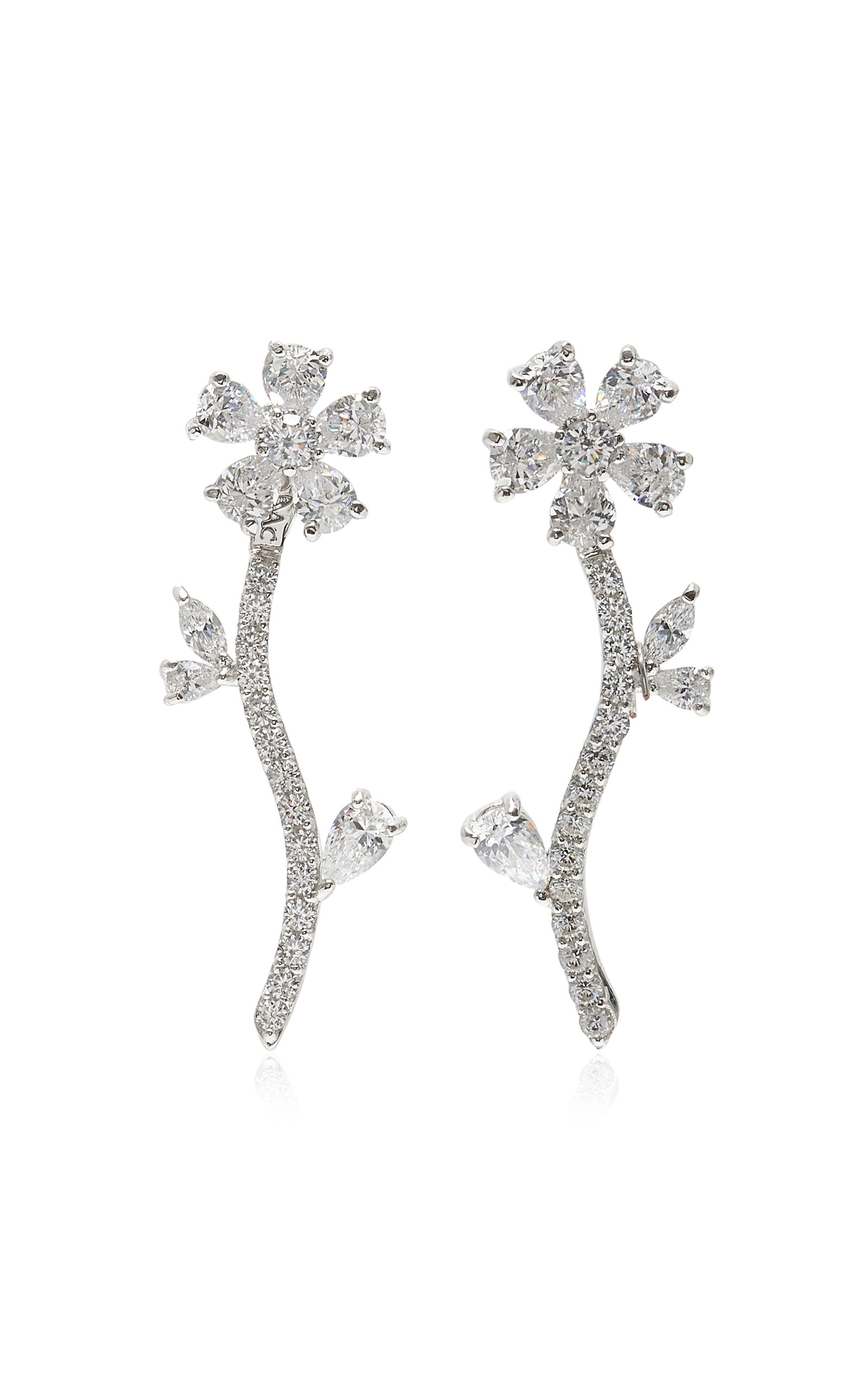 Marguerite 18K White Gold Diamond Earrings