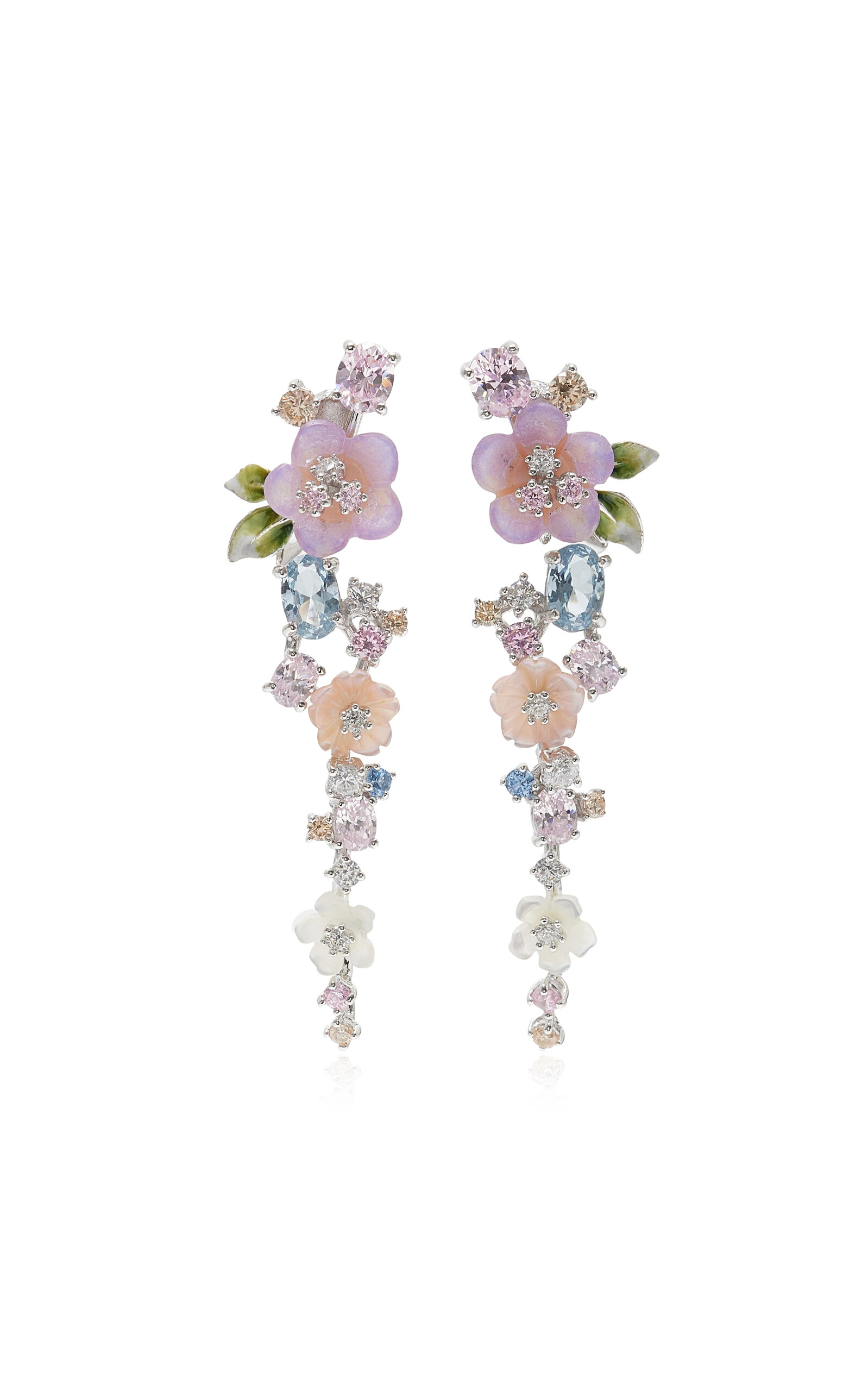 ANABELA CHAN LAVENDER PRIMROSE VINE EARRINGS 