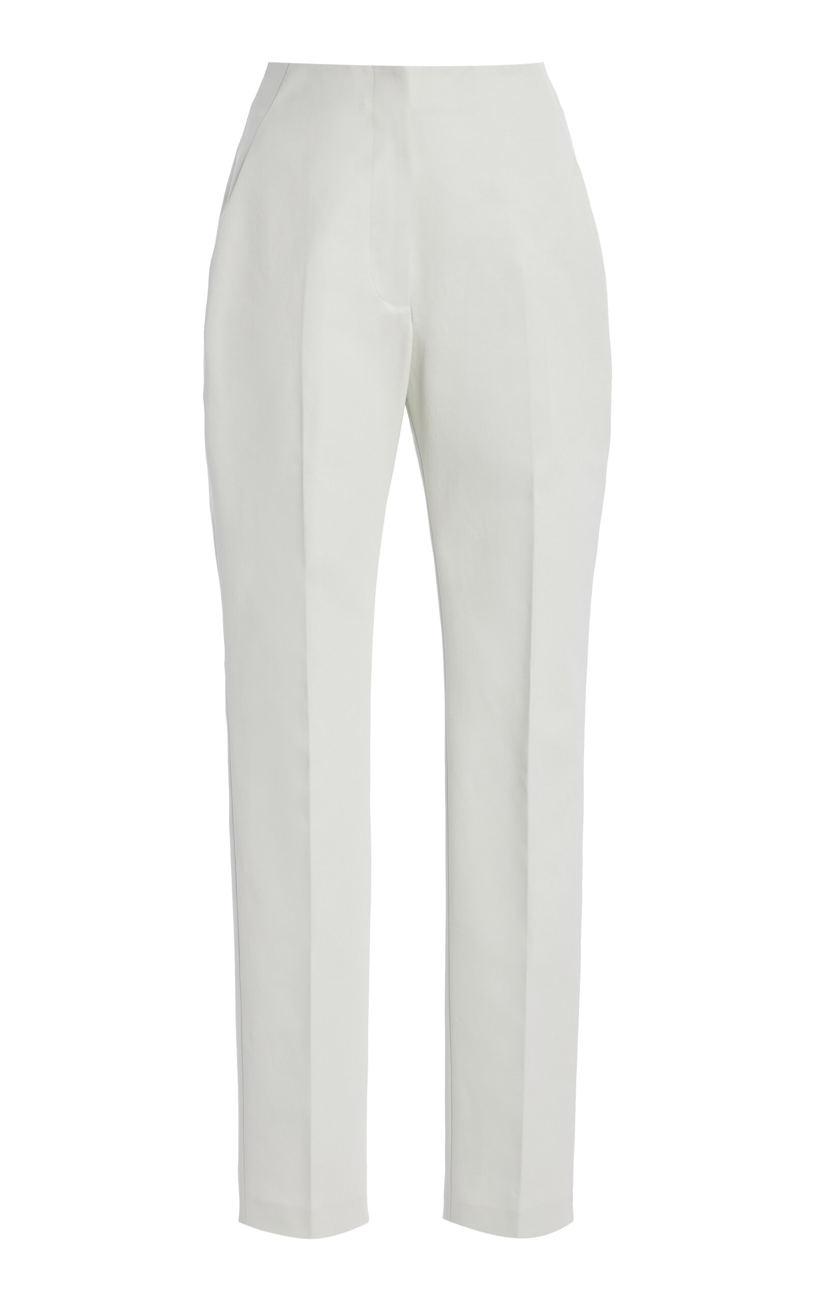 Cotton Twill Straight-Leg Pants