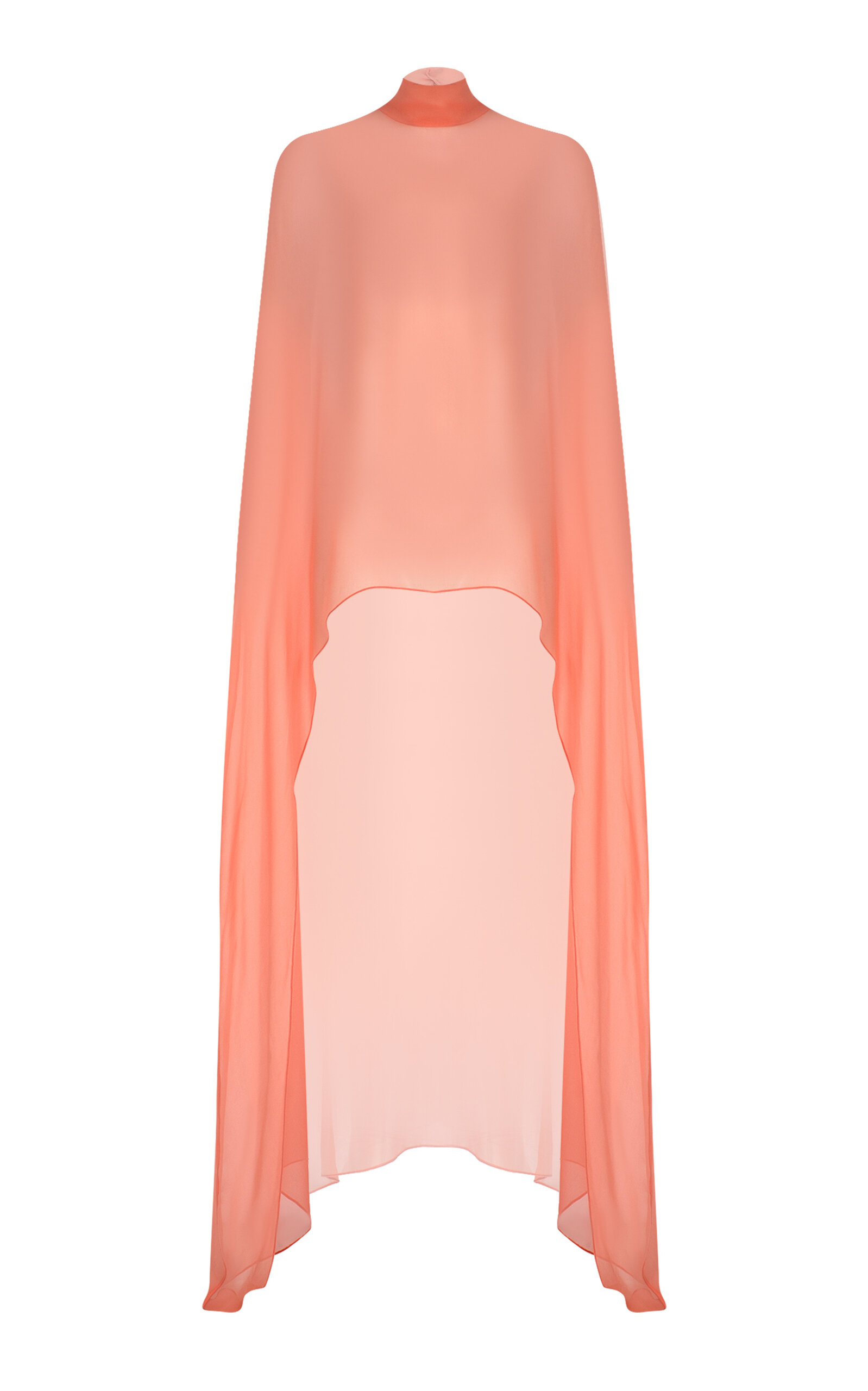 Shop The New Arrivals Ilkyaz Ozel Shiva Silk Chiffon Cape Top In Pink