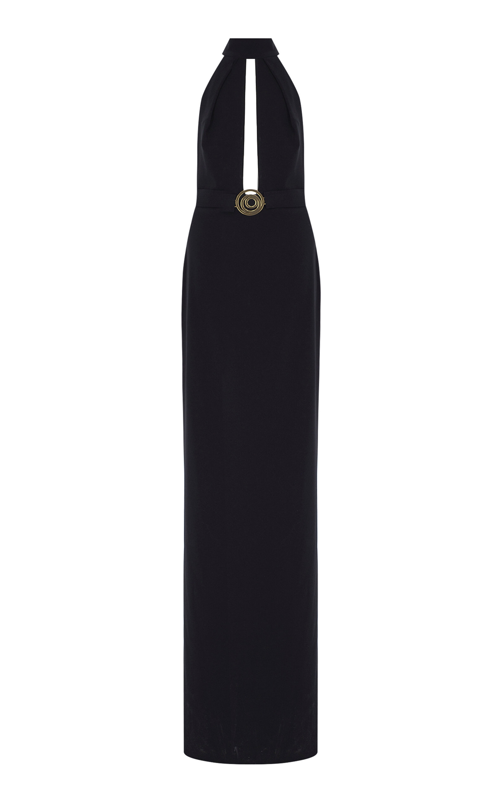 Shop The New Arrivals Ilkyaz Ozel Nessa Cutout Crepe Halter Maxi Dress In Black