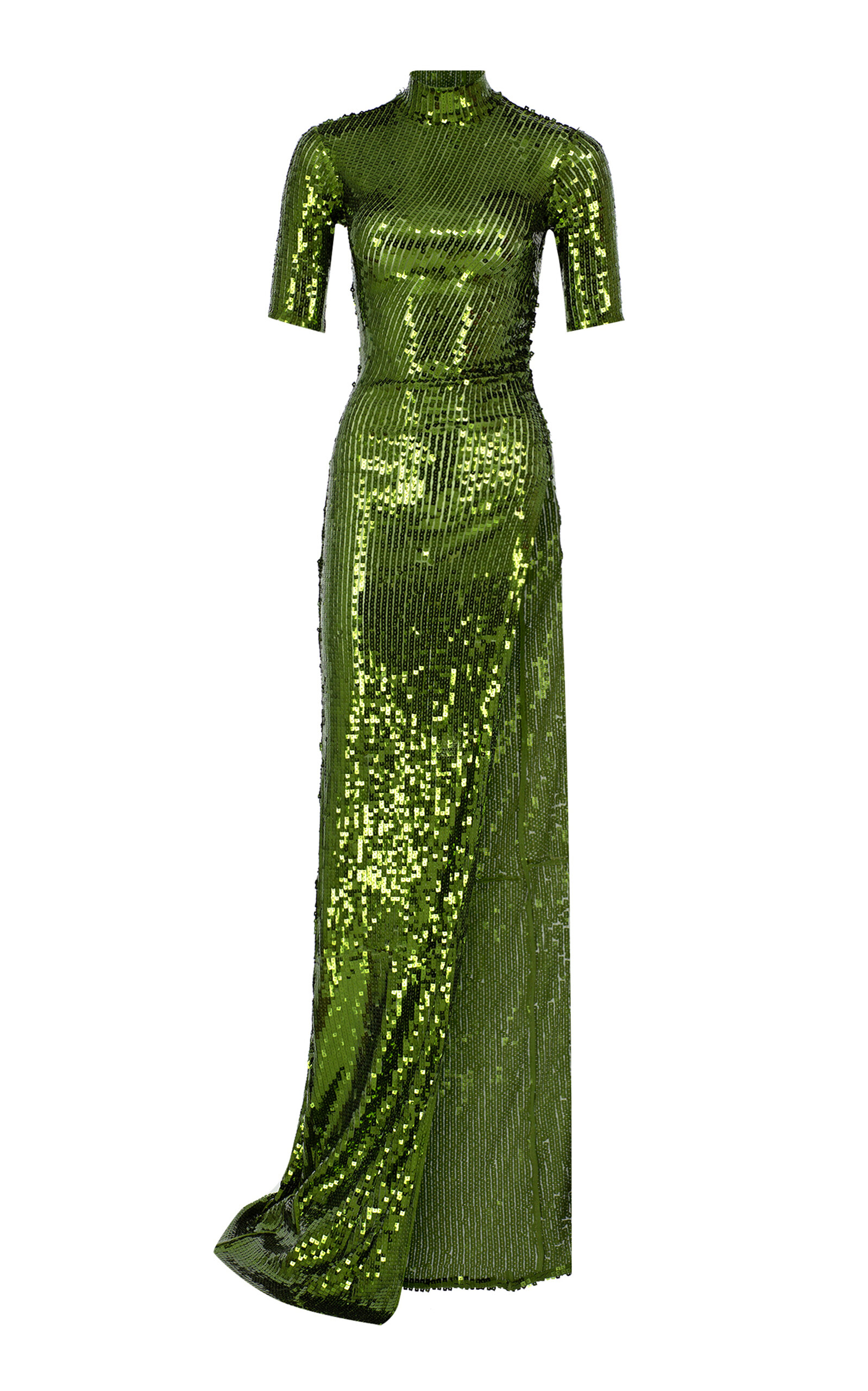 Shop The New Arrivals Ilkyaz Ozel Pernille Sequined Maxi Dress In Green