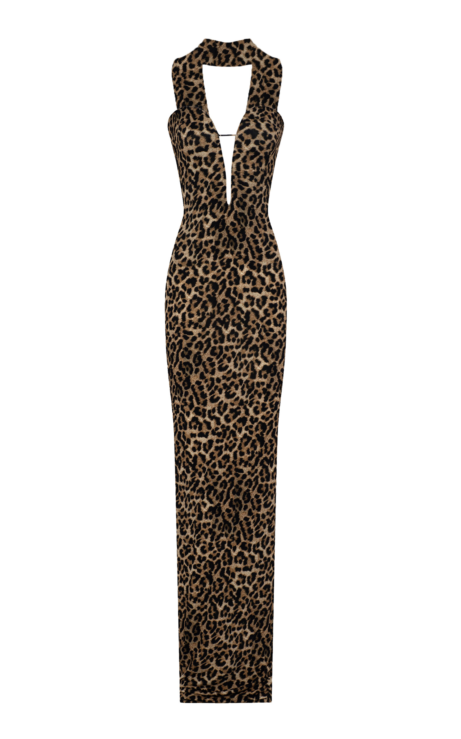 Shop The New Arrivals Ilkyaz Ozel Africa Animal-print Crepe Maxi Dress In Brown