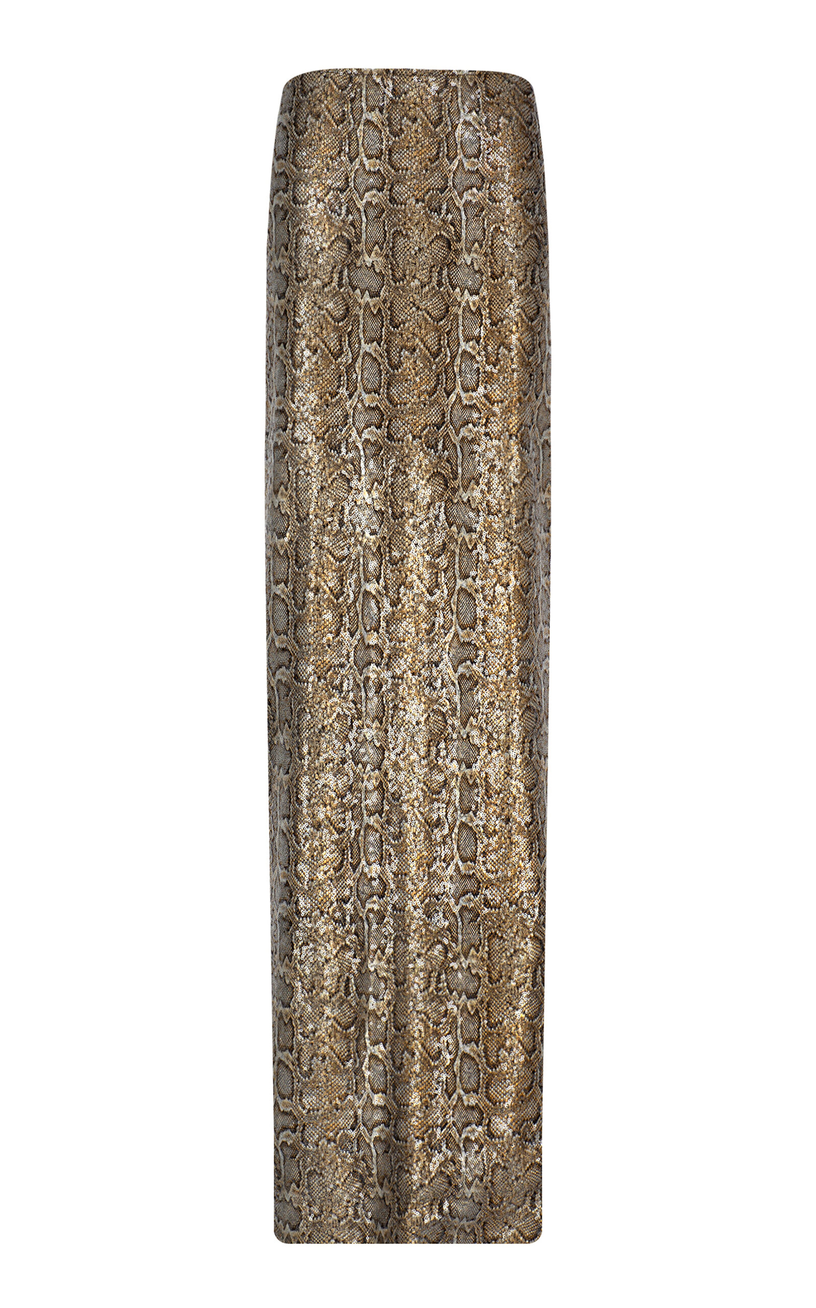 Shop The New Arrivals Ilkyaz Ozel Zada Animal-print Sequined Maxi Skirt In Silver