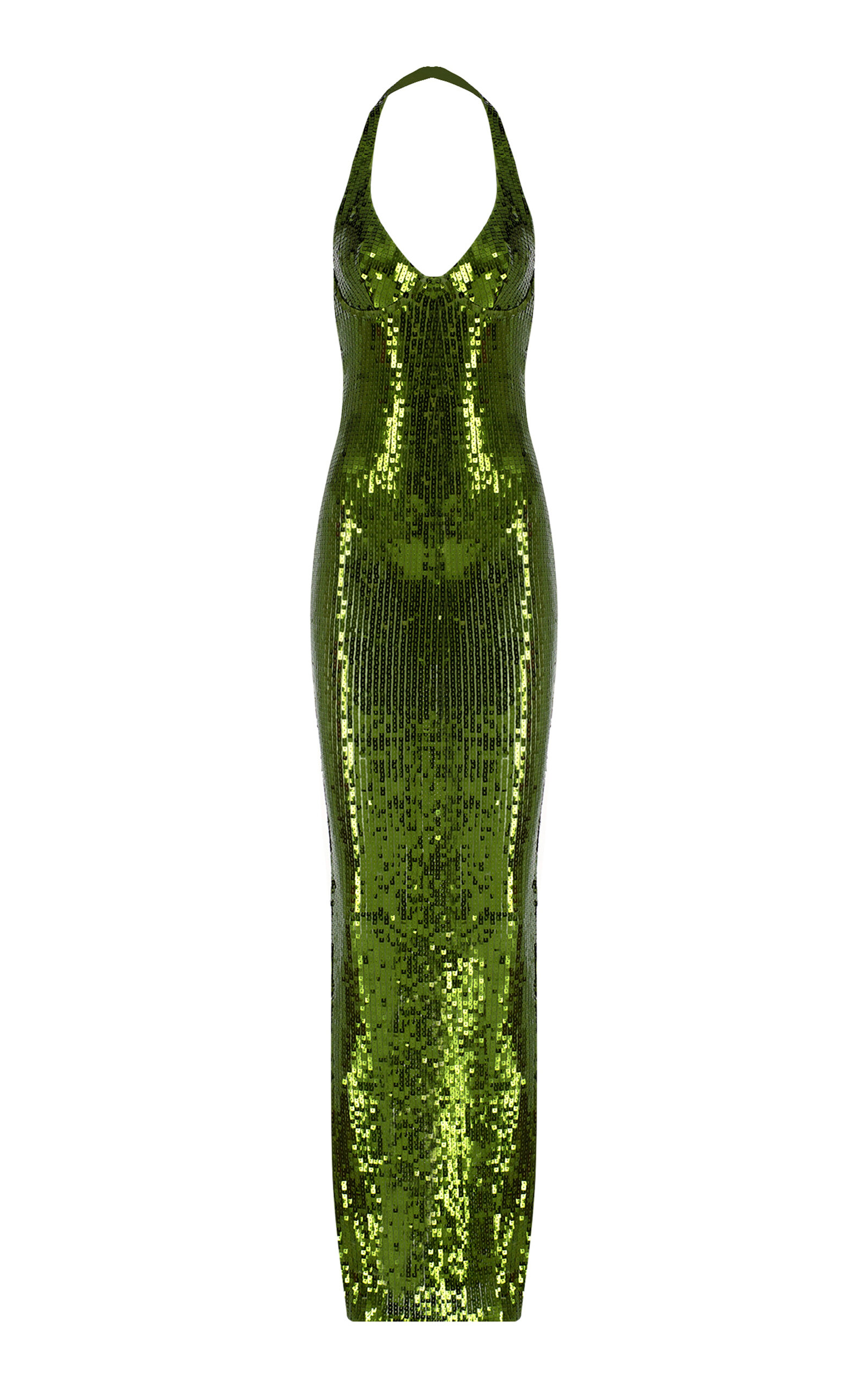 Shop The New Arrivals Ilkyaz Ozel Coralie Sequined Maxi Dress In Green