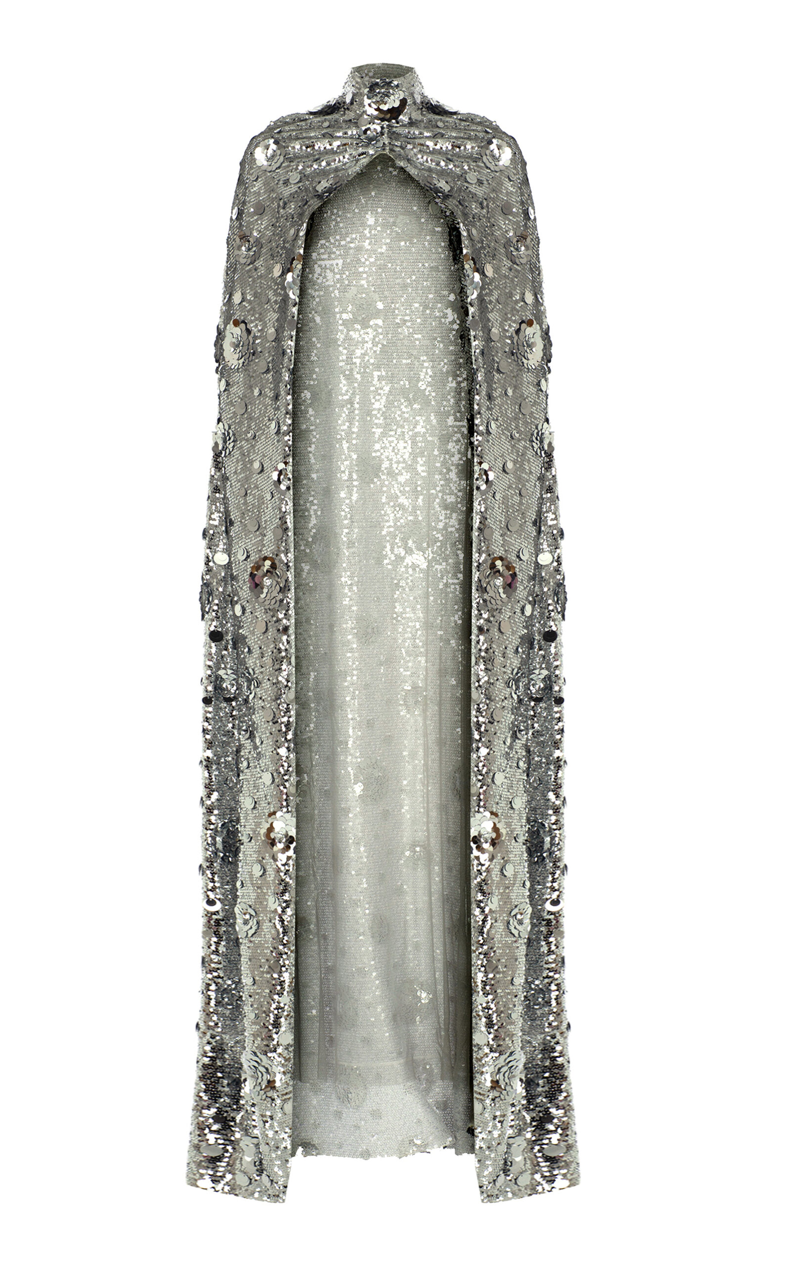 Shop The New Arrivals Ilkyaz Ozel Leia Sequined Cape In Grey