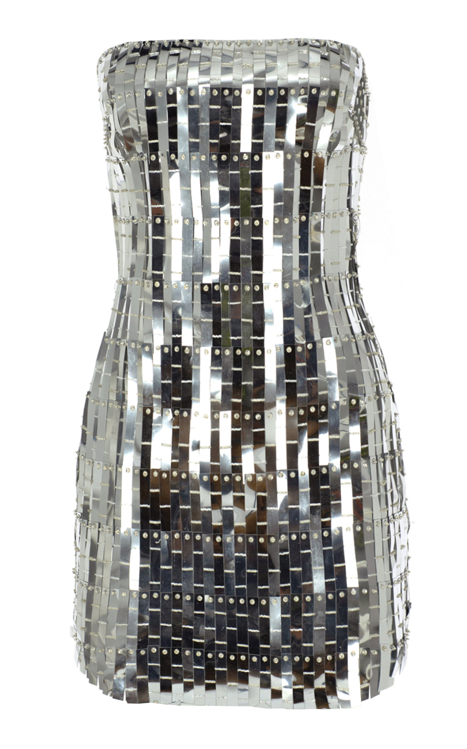 Shop The New Arrivals Ilkyaz Ozel Giza Mirror-sequined Mini Dress In Grey