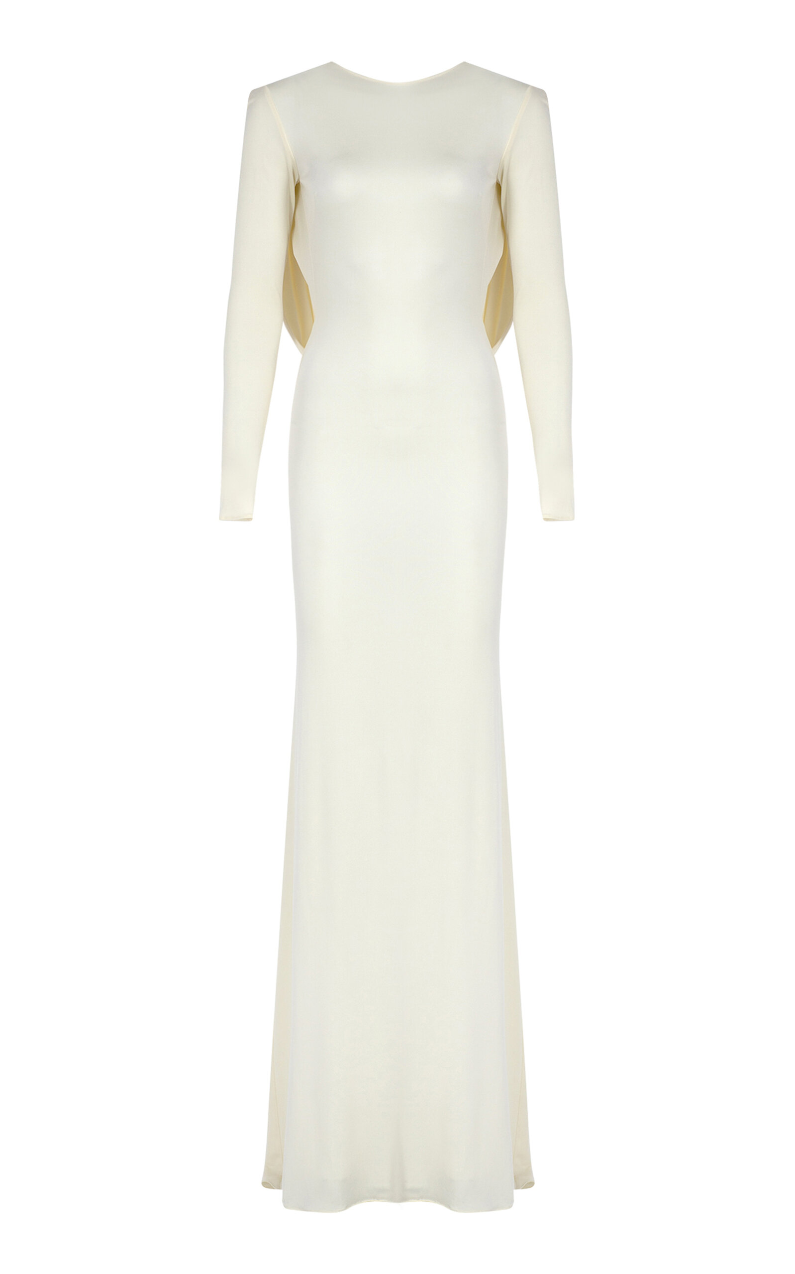 Shop The New Arrivals Ilkyaz Ozel Roisin Draped Open Back Crepe Jersey Maxi Dress In White