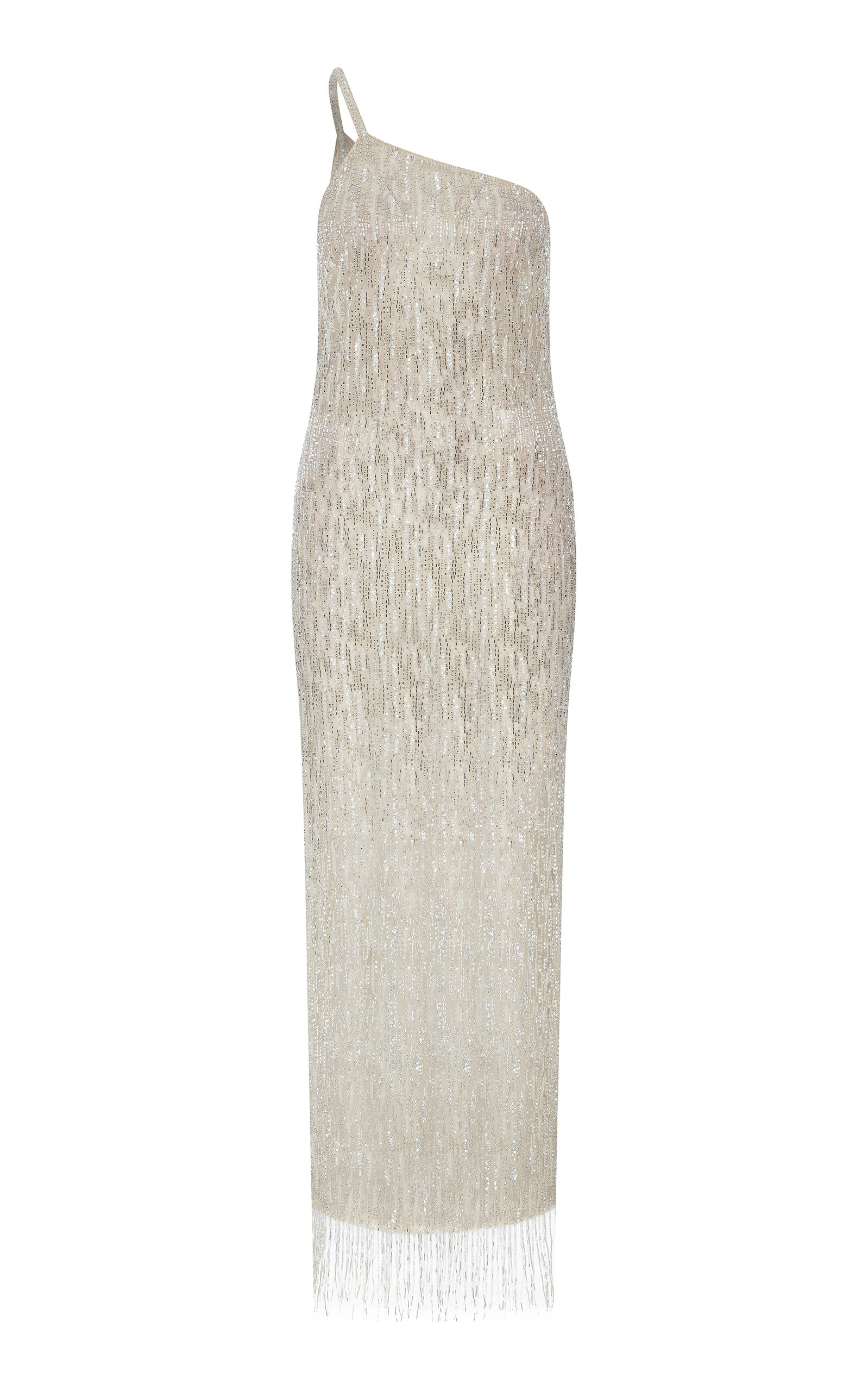 Shop Ila Blaize Asymmetric Beaded Maxi Dress In Yellow