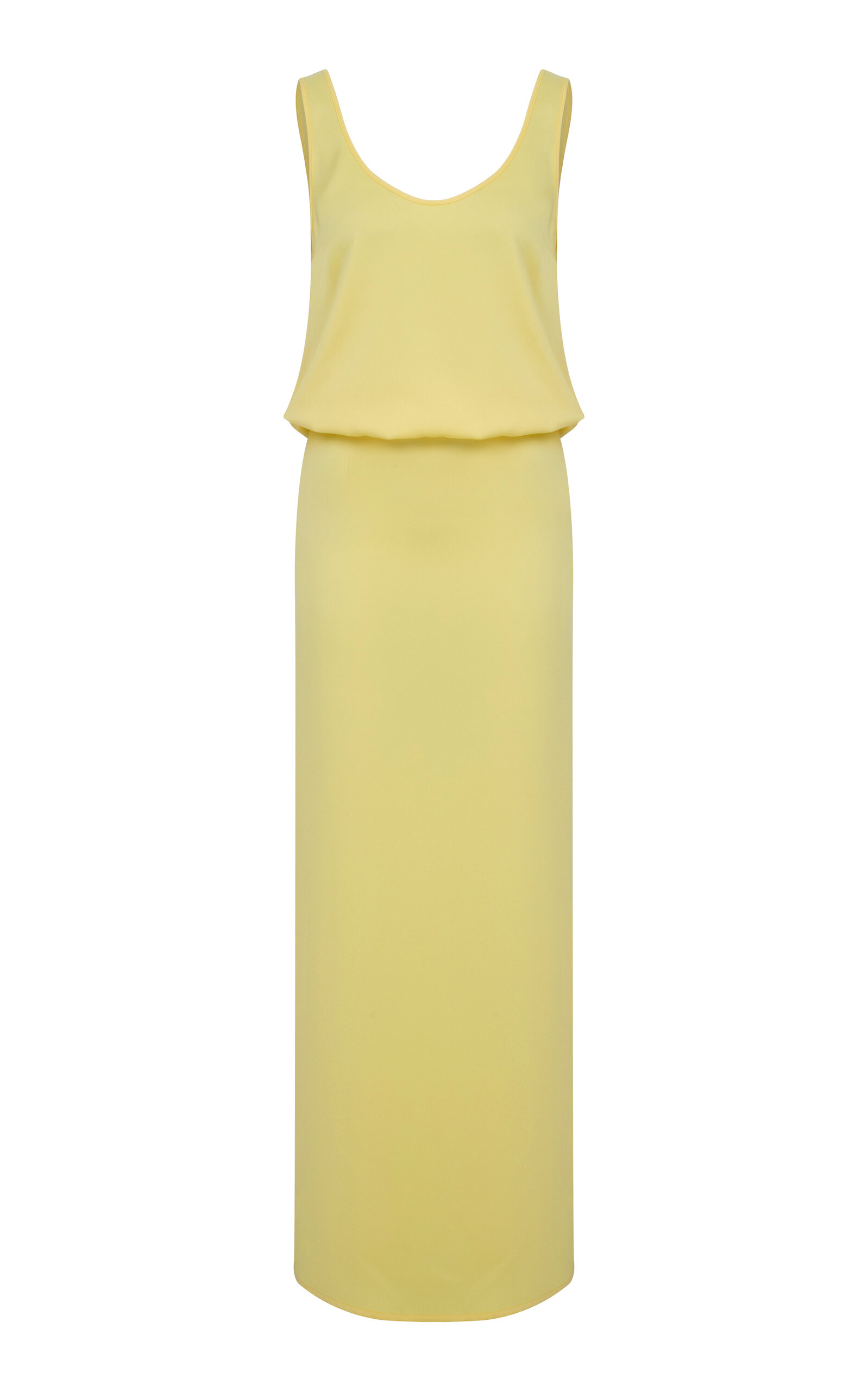 Shop Ila Hilda Draped Satin Maxi Dress In Yellow