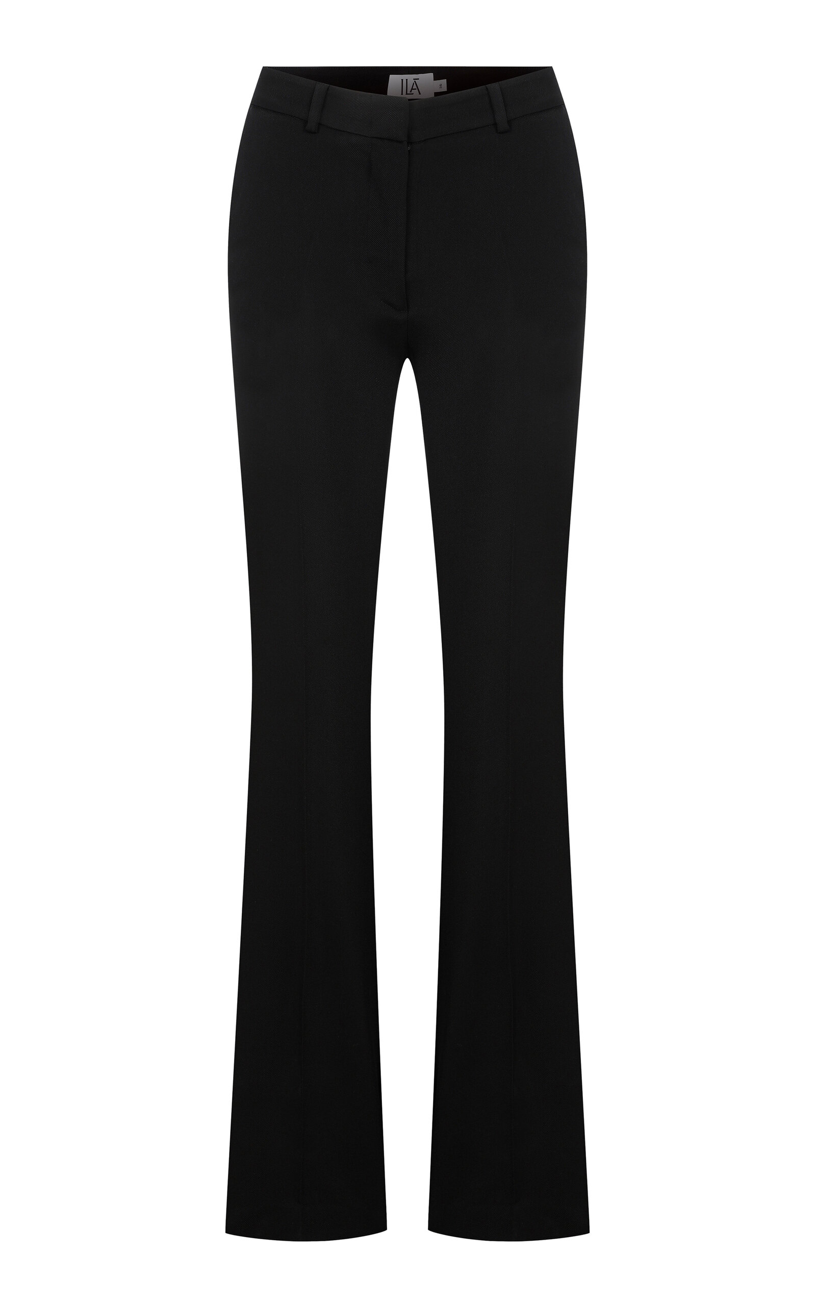 Shop Ila Mecy Low-rise Crepe Flared Pants In Black