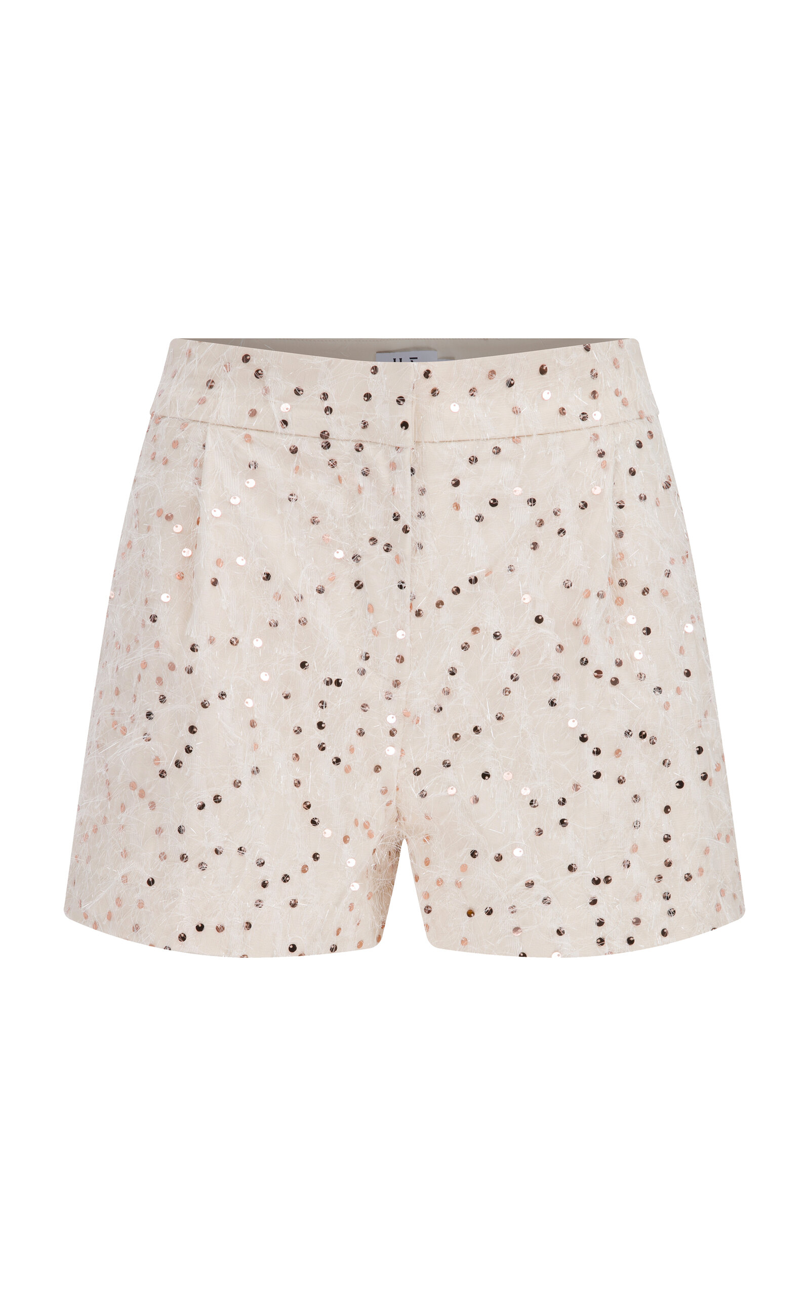 Shop Ila Layn Sequined Shorts In Tan