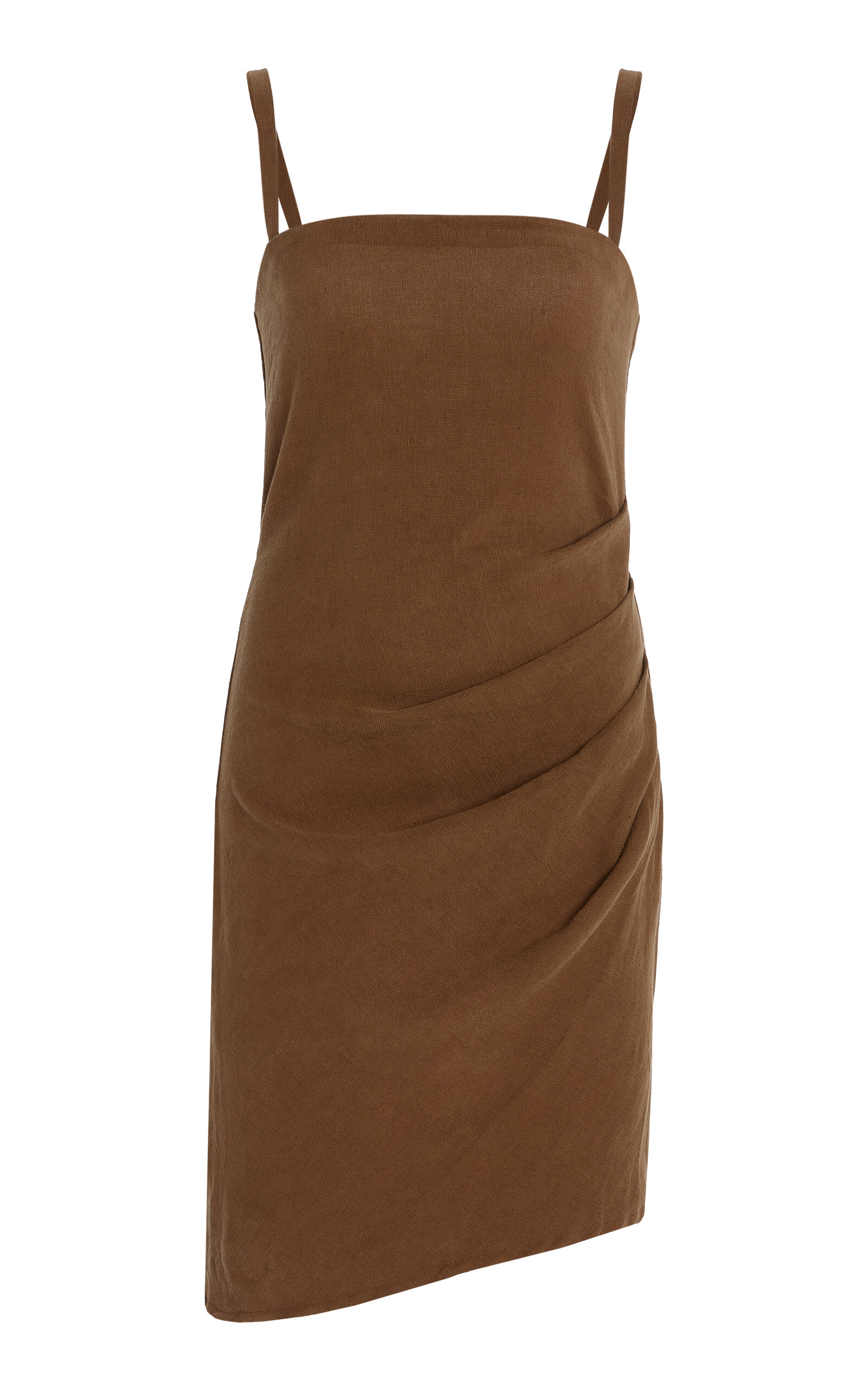 Nadege Draped Linen-Blend Mini Dress