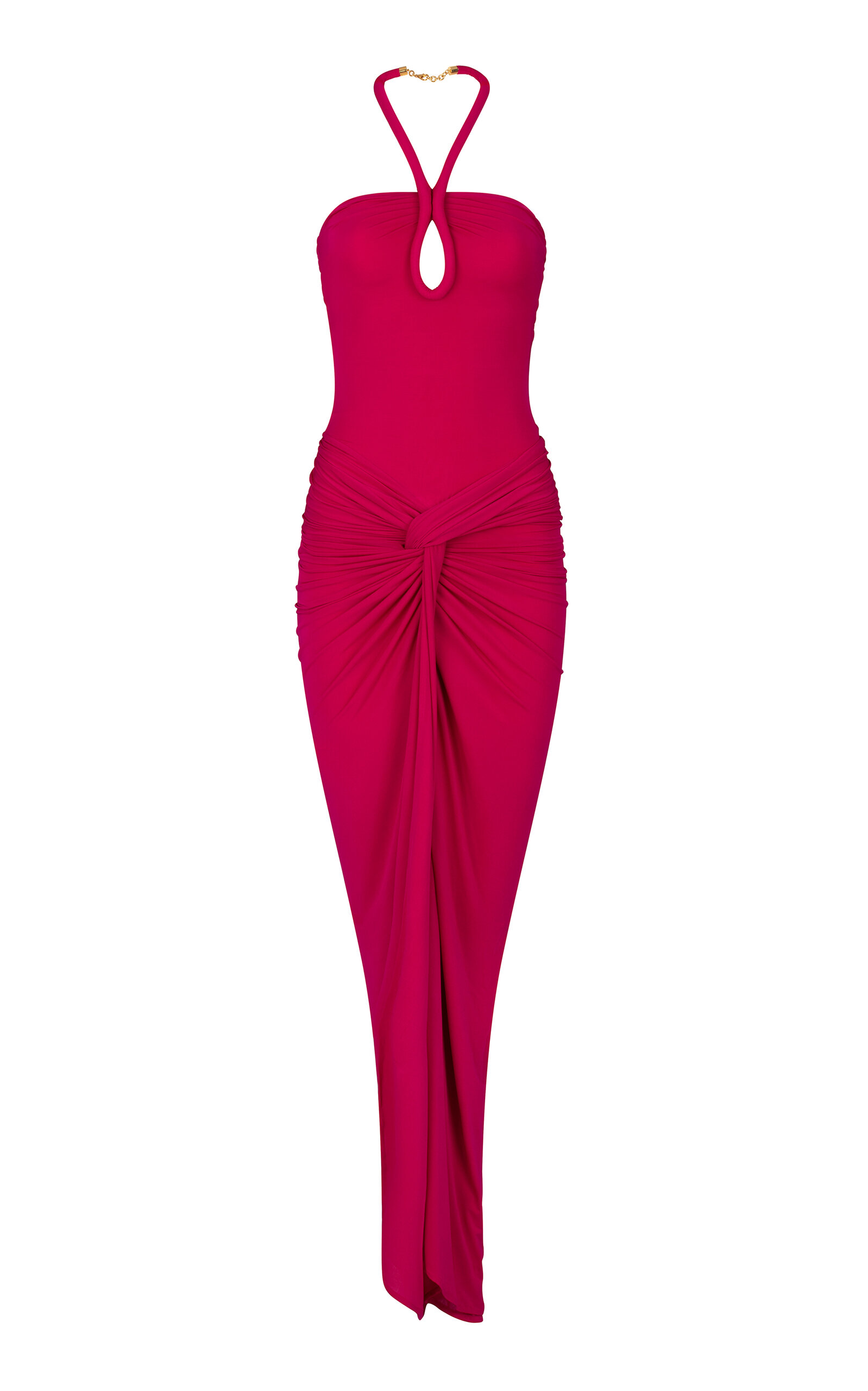 Shop Silvia Tcherassi Tori Twist-detailed Maxi Dress In Fuchsia