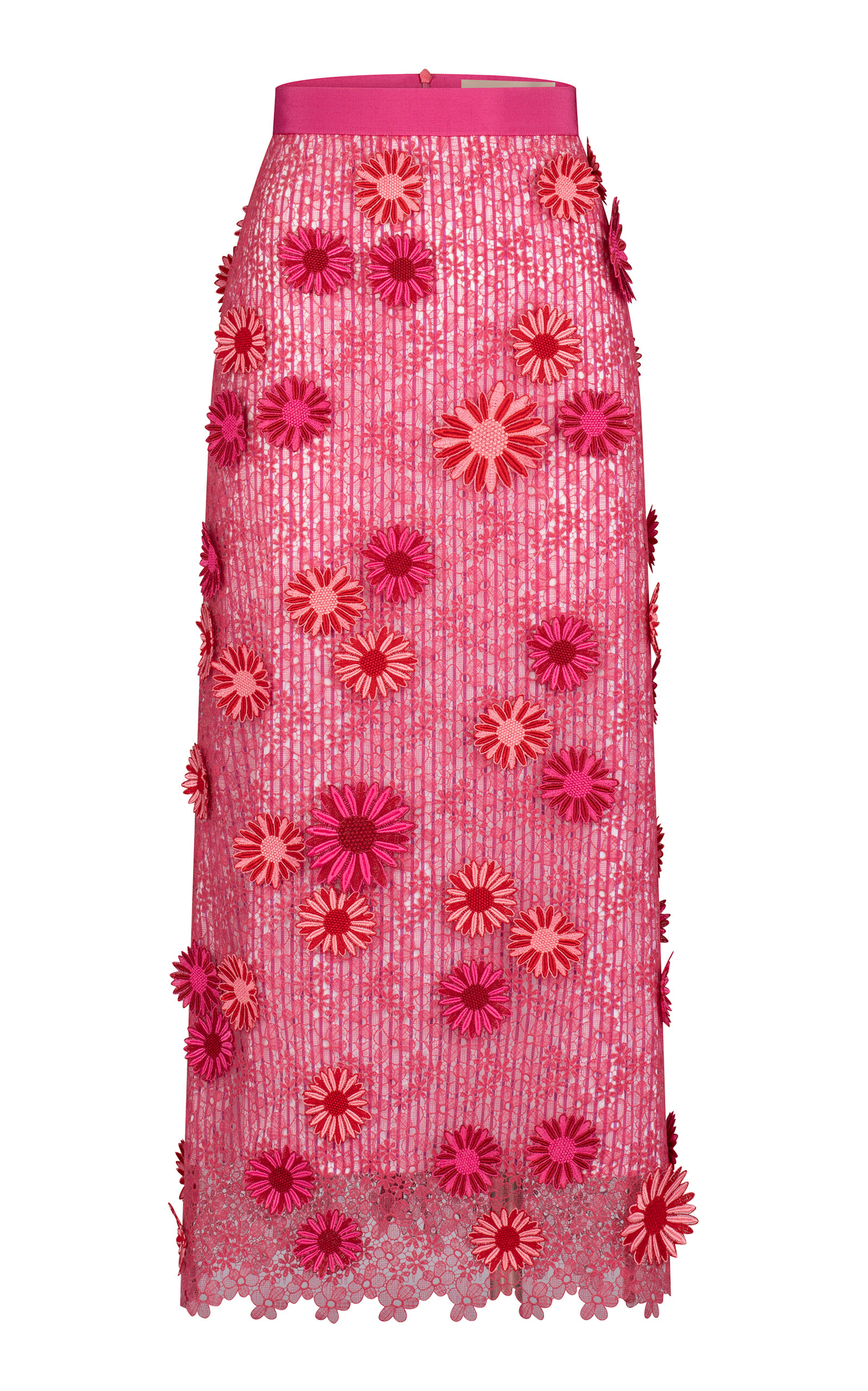 Shop Silvia Tcherassi Uma Embellished Skirt In Fuchsia