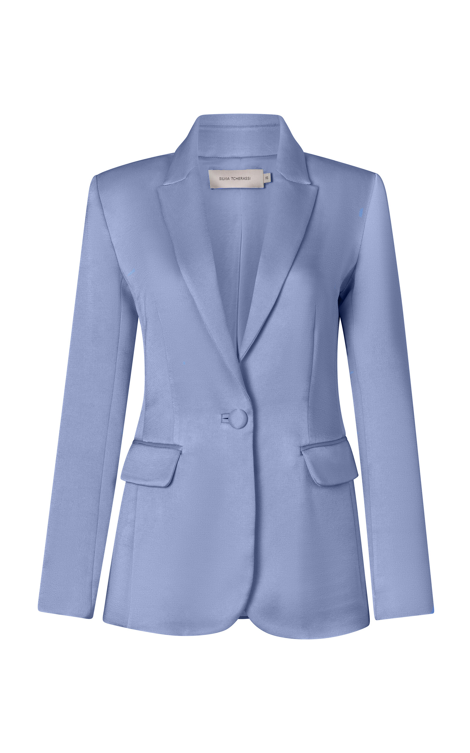 Shop Silvia Tcherassi Rebeca Tailored Blazer In Light Blue