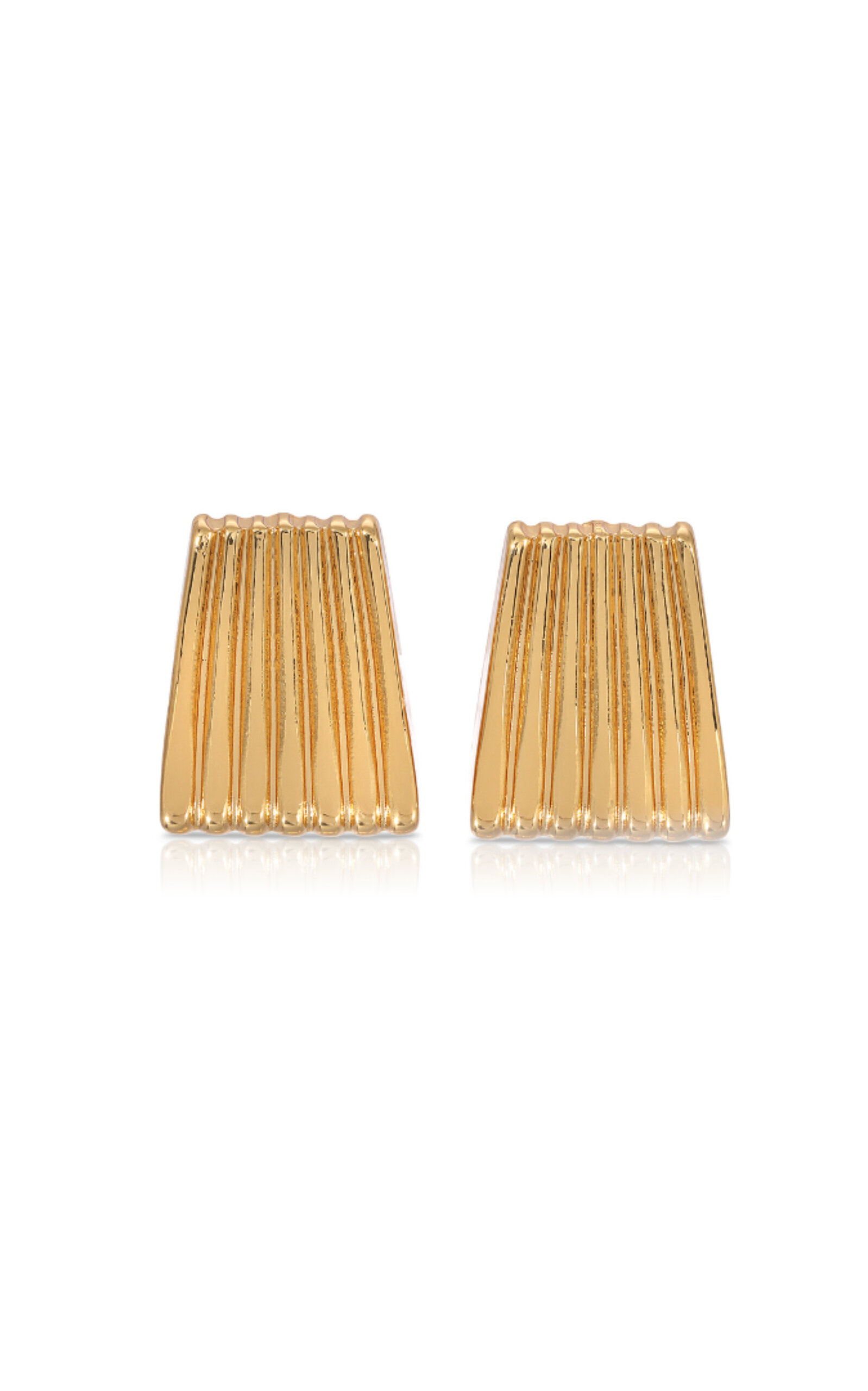 Ribbed Gold-Plated Earrings