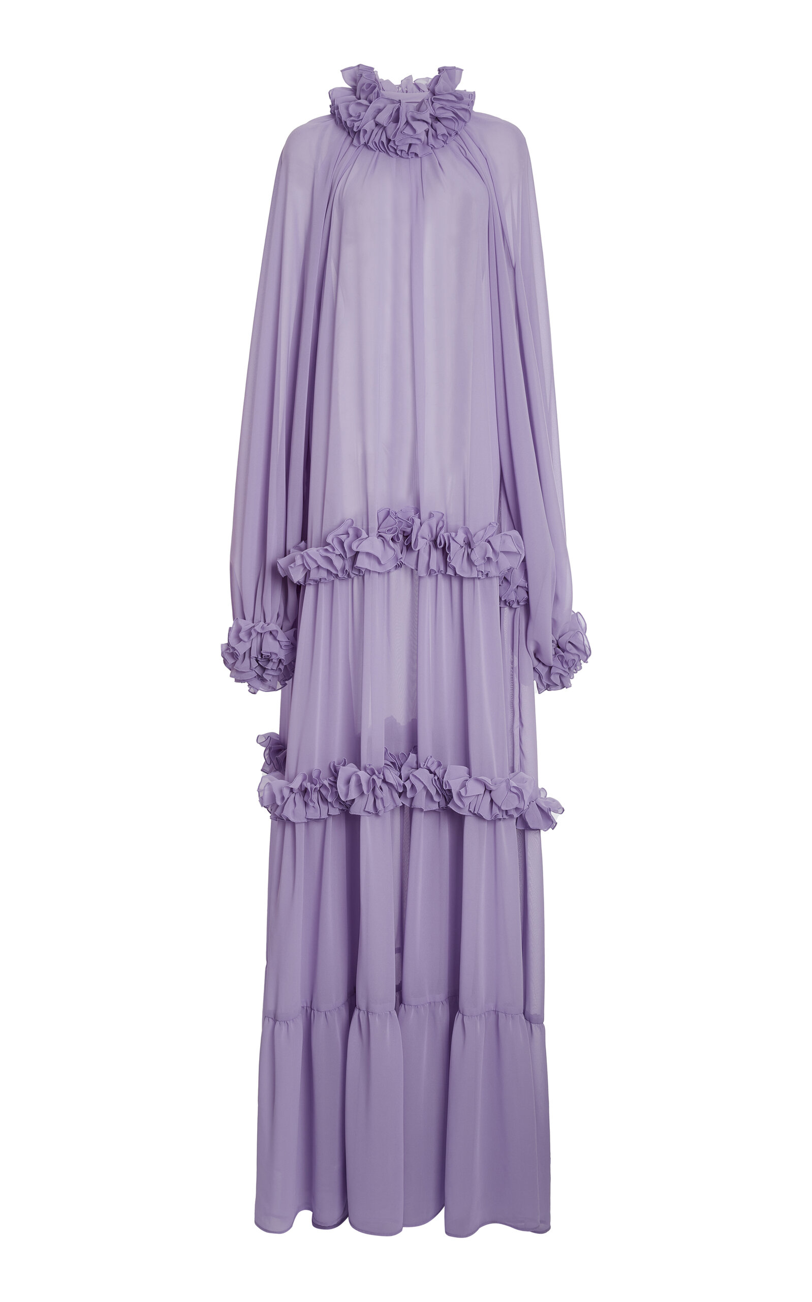 Collage Ruffled Trim Gown