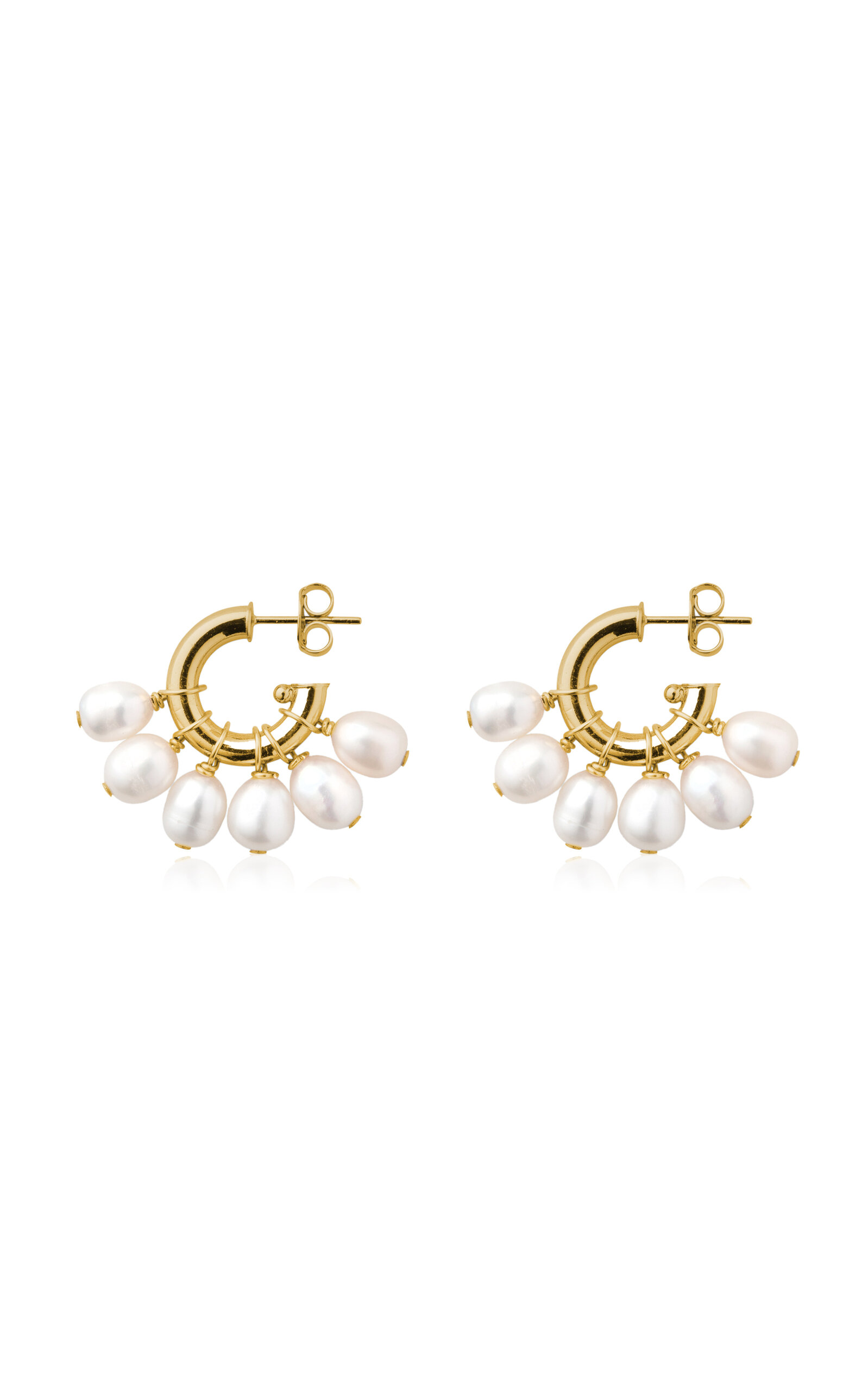 Shop Eliou Calvin Gold-plated Pearl Earrings In White