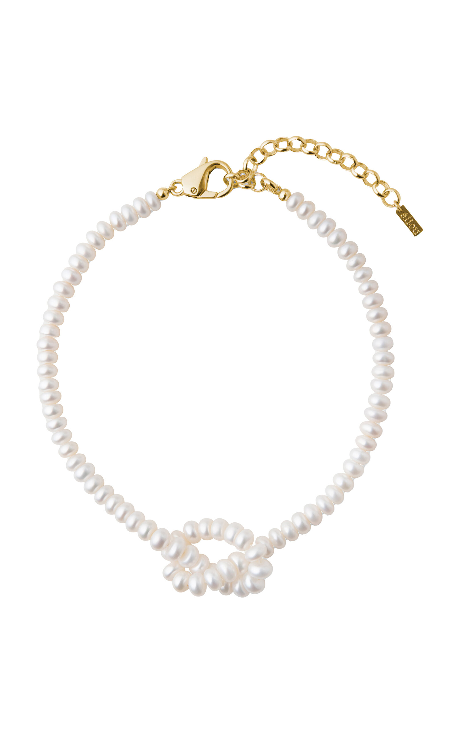 Shop Eliou Nudo 14k Gold-plated Pearl Necklace In White