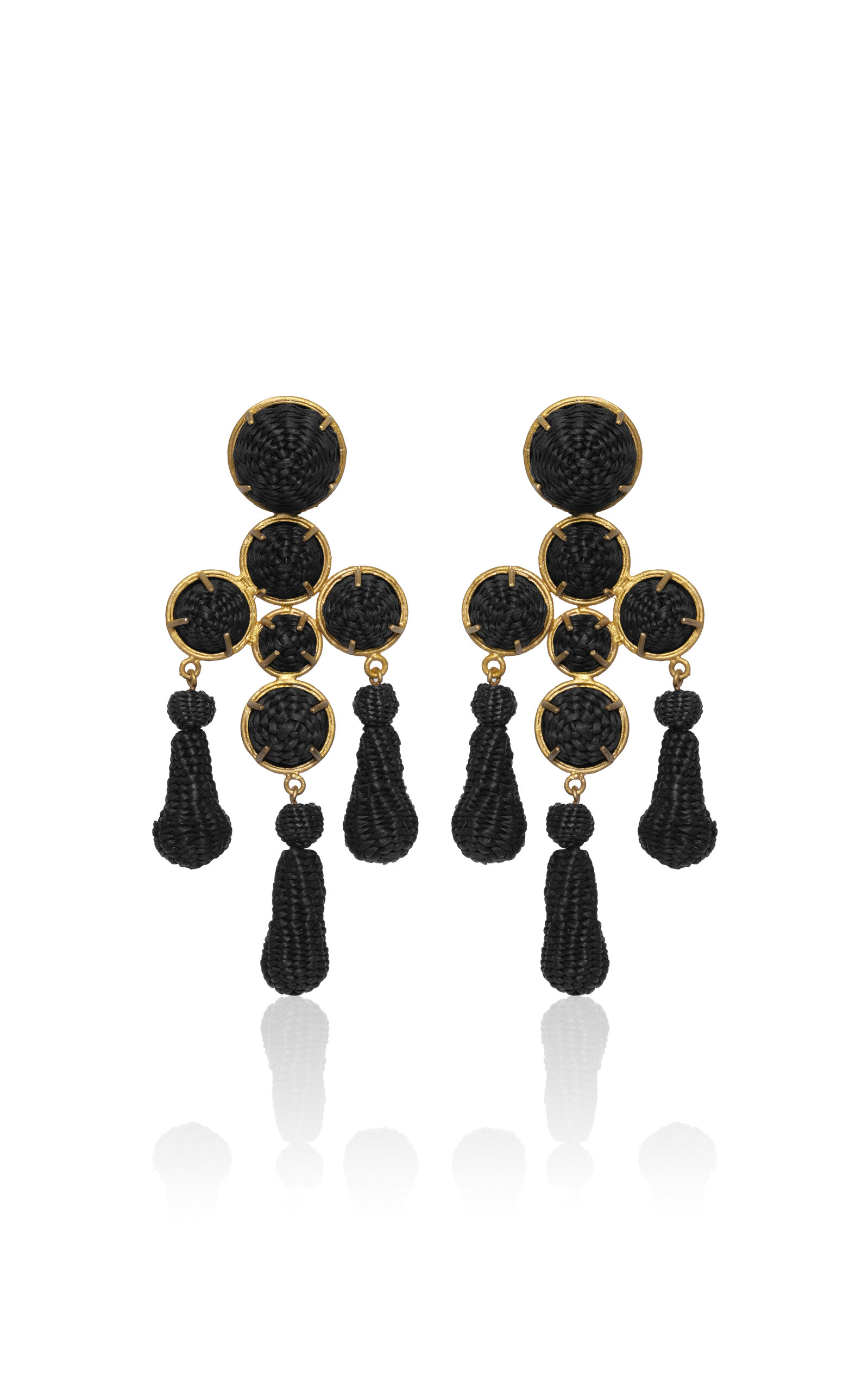 Shop Johanna Ortiz Seville Dance Natural Palm Drop Earrings In Black