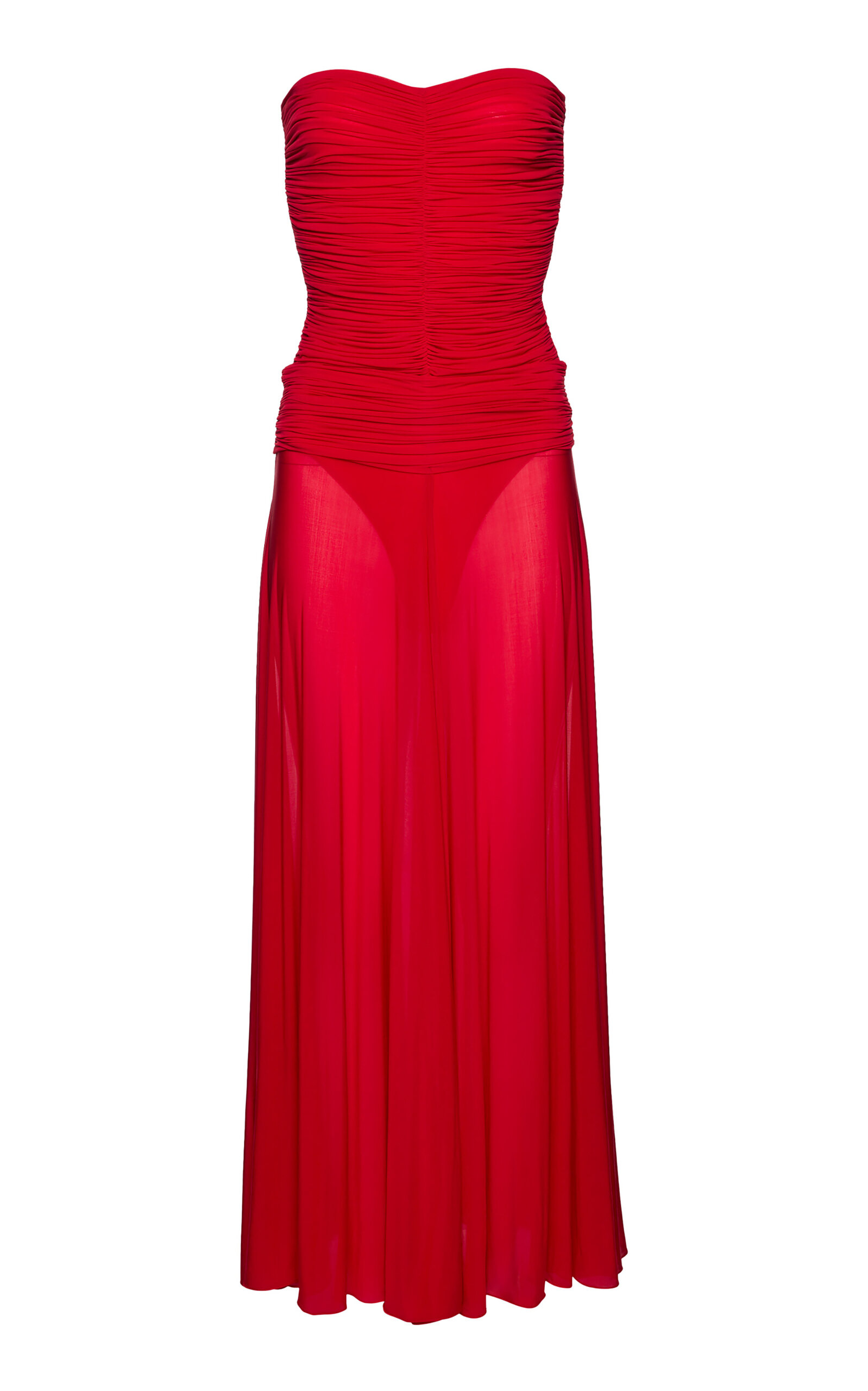 Shop Magda Butrym Off-the-shoulder Midi Dress In Red