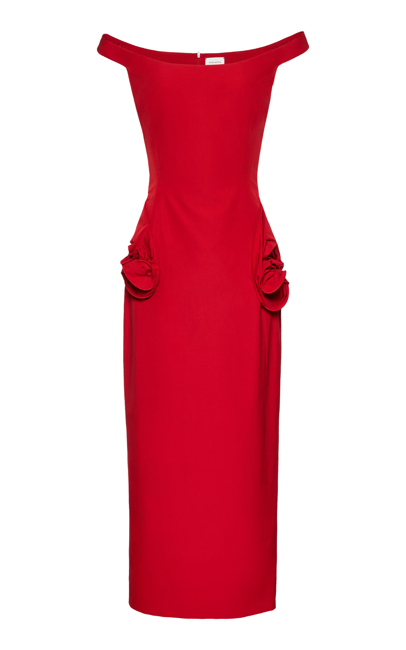 Shop Magda Butrym Dropped Waist Silk Dress In Red