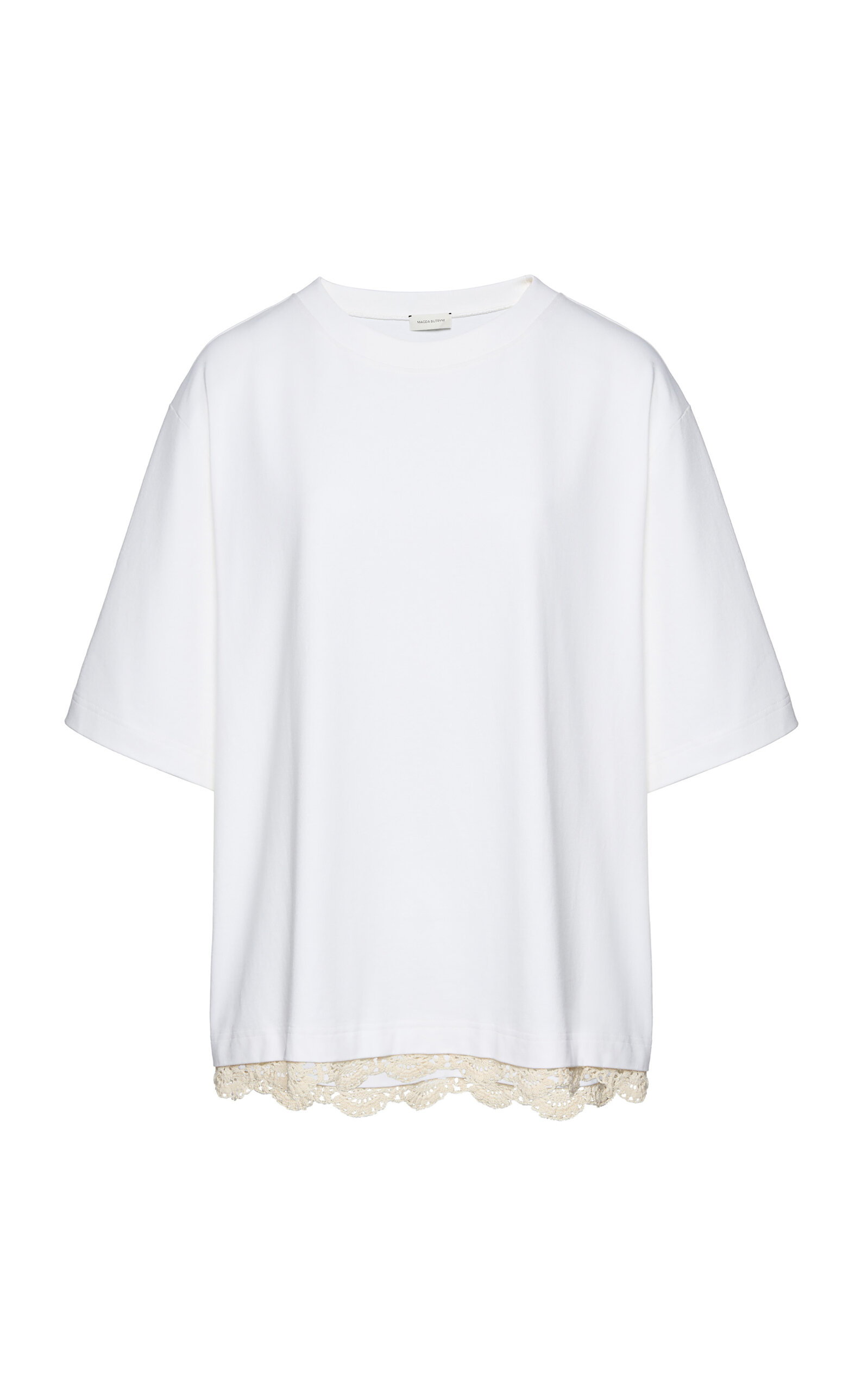 Shop Magda Butrym Fringed Hem Cotton Shirt In White