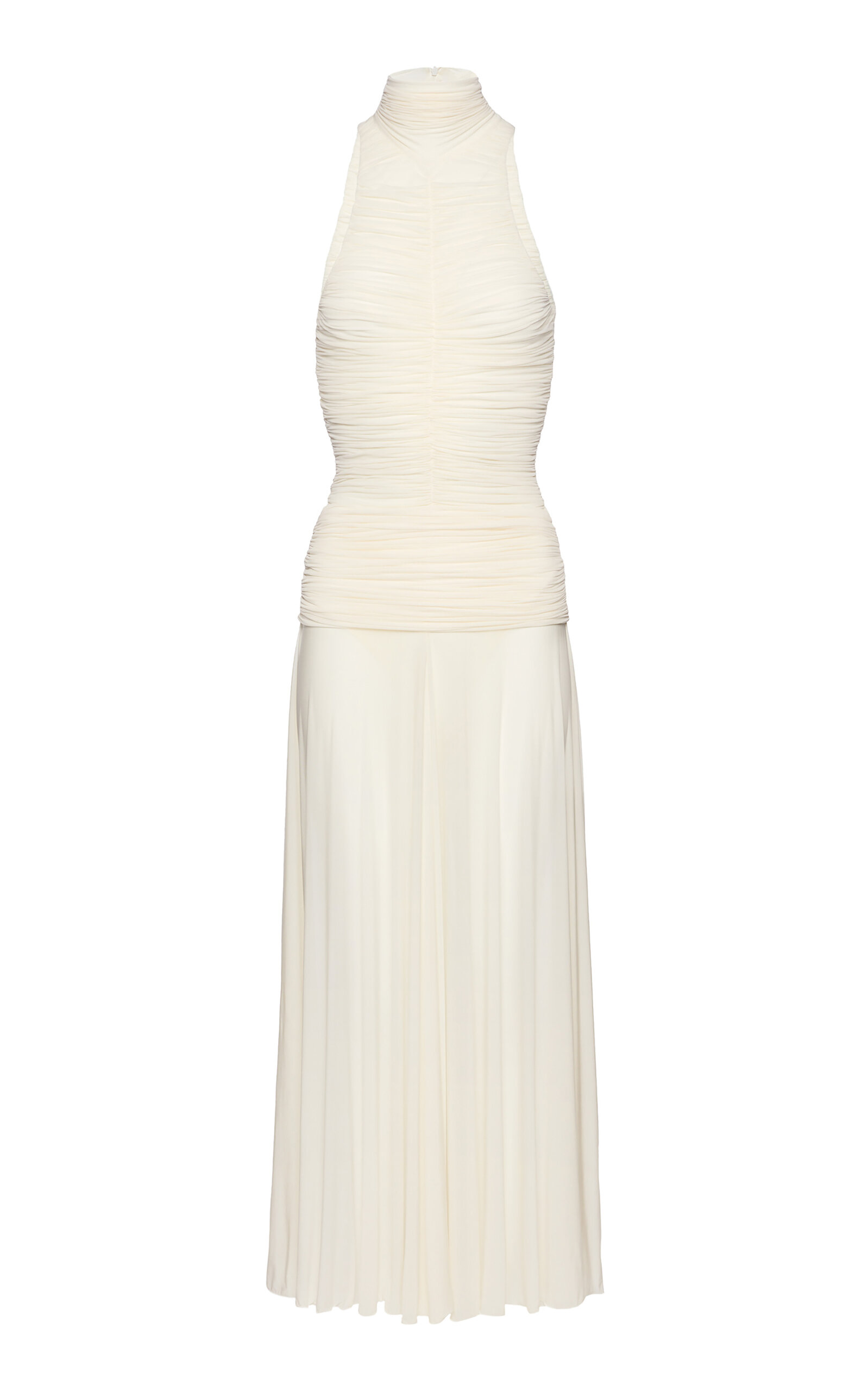 Shop Magda Butrym Halter Dropped Waist Dress In White