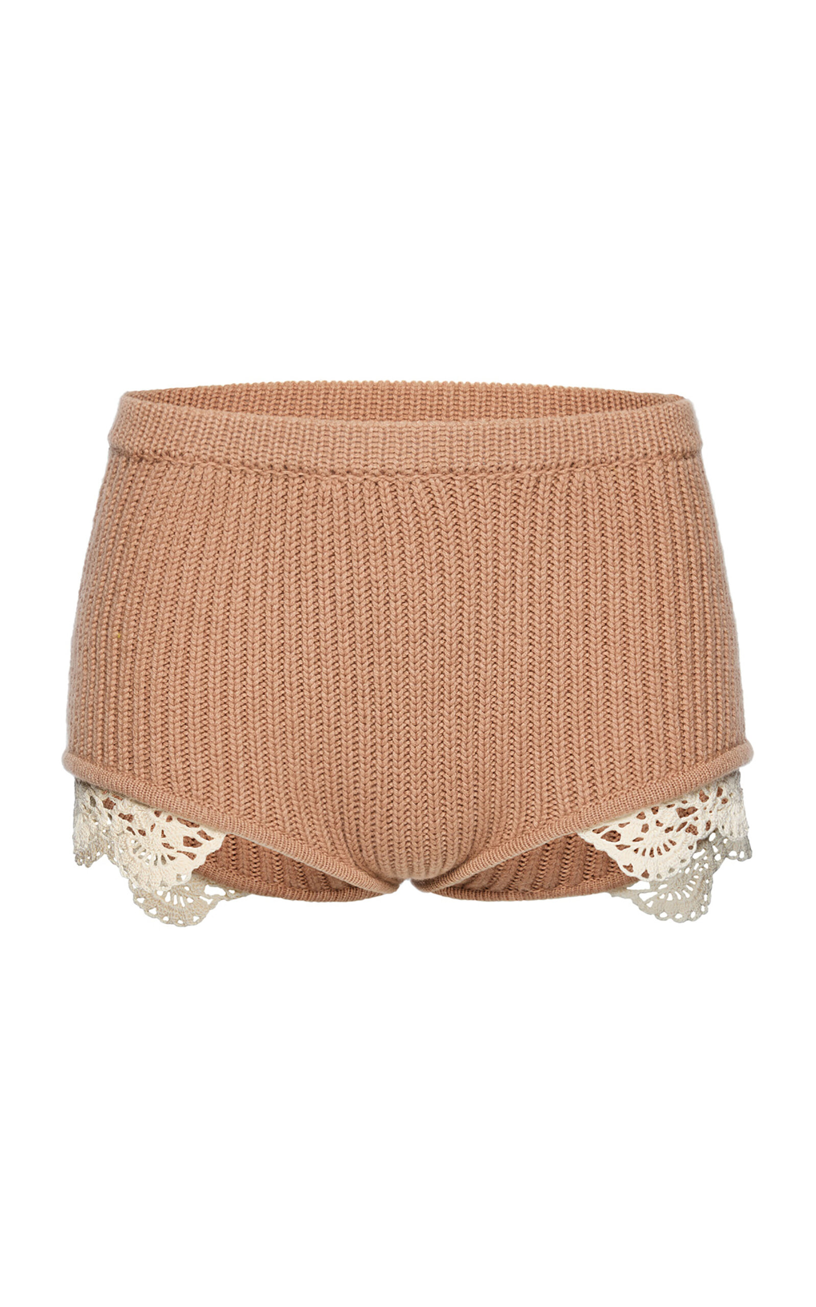 Shop Magda Butrym Cotton-knit Mini Shorts In Nude