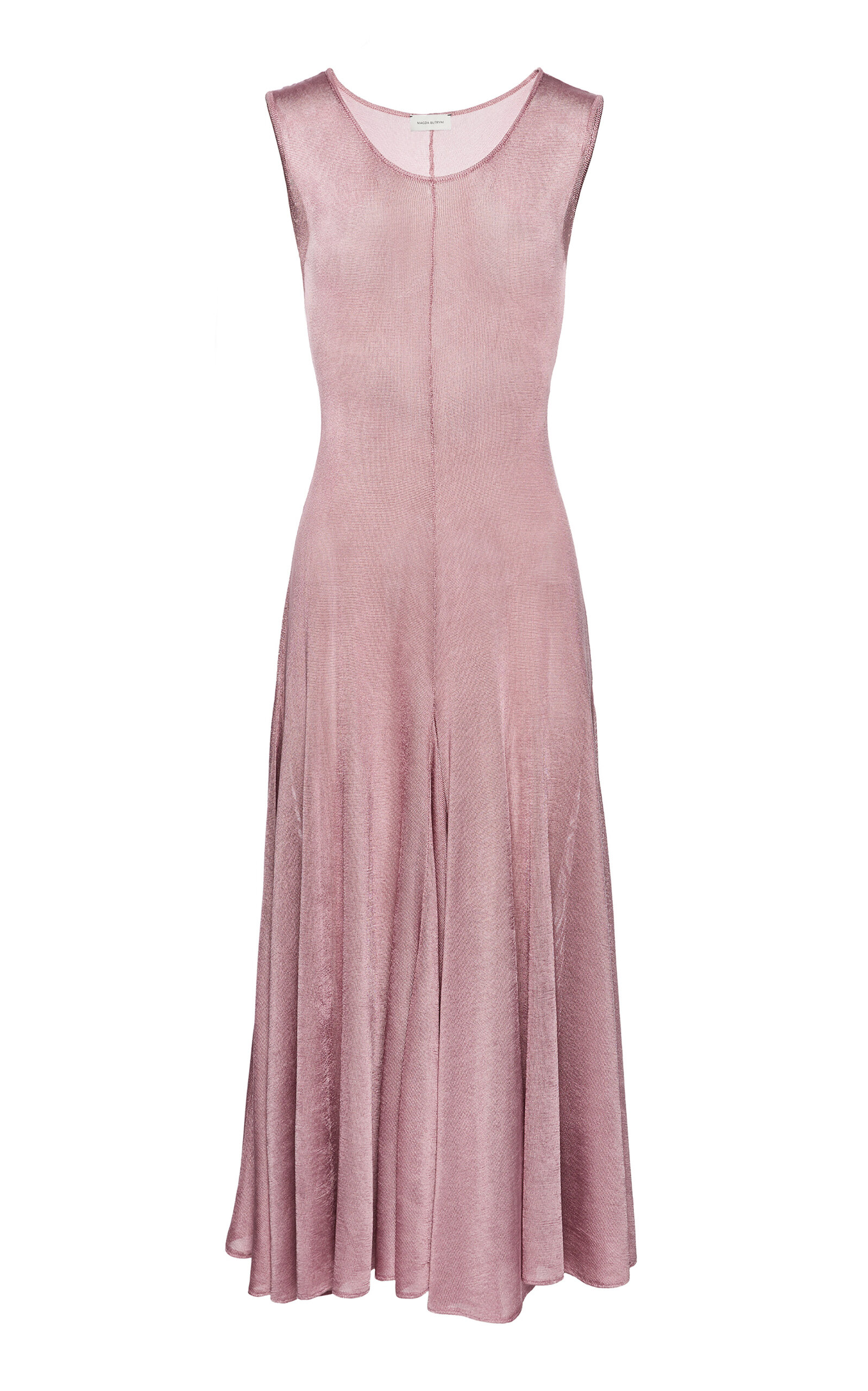 Shop Magda Butrym A-line Knit Midi Dress In Pink