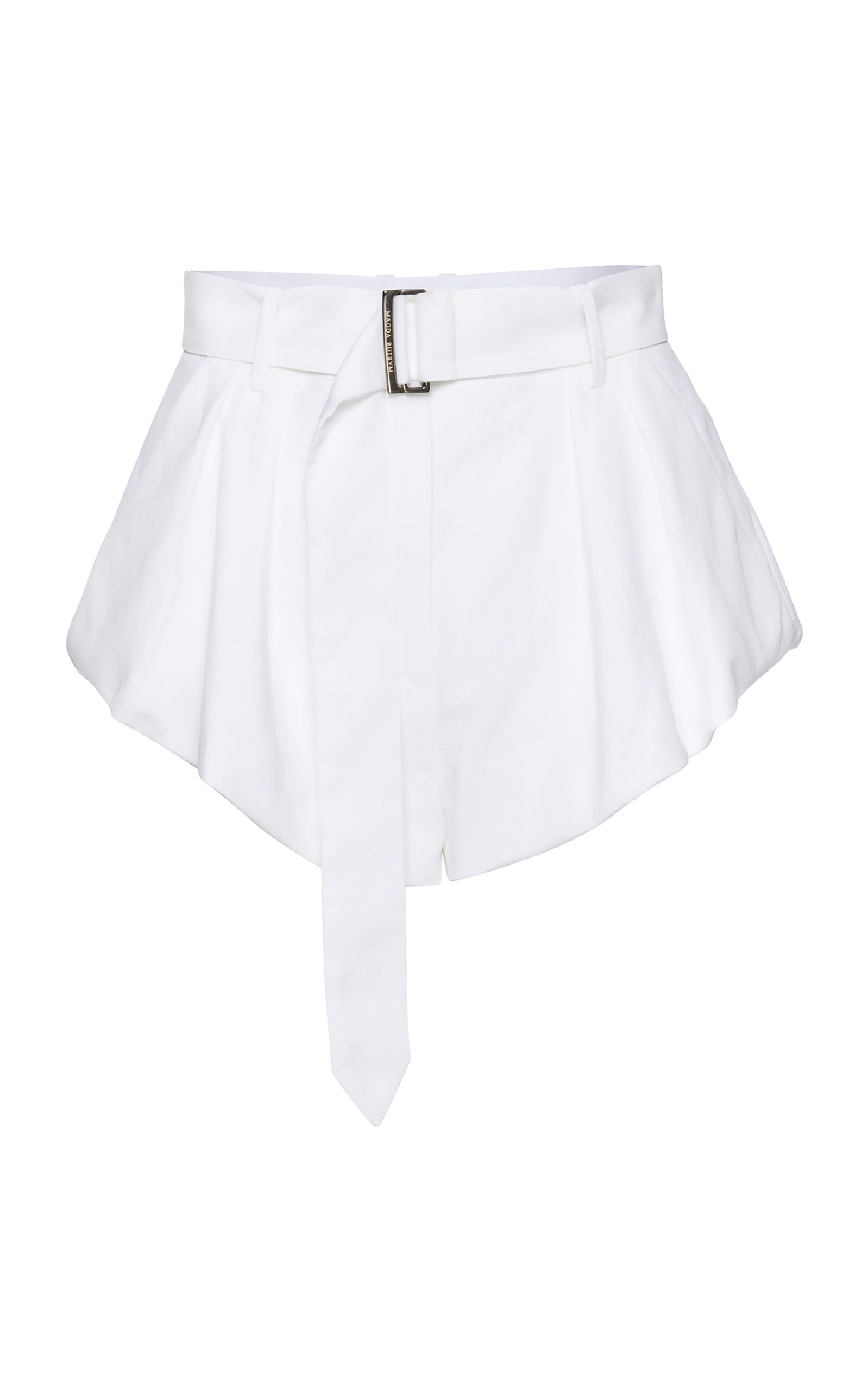 Belted High-Rise Cotton Shorts