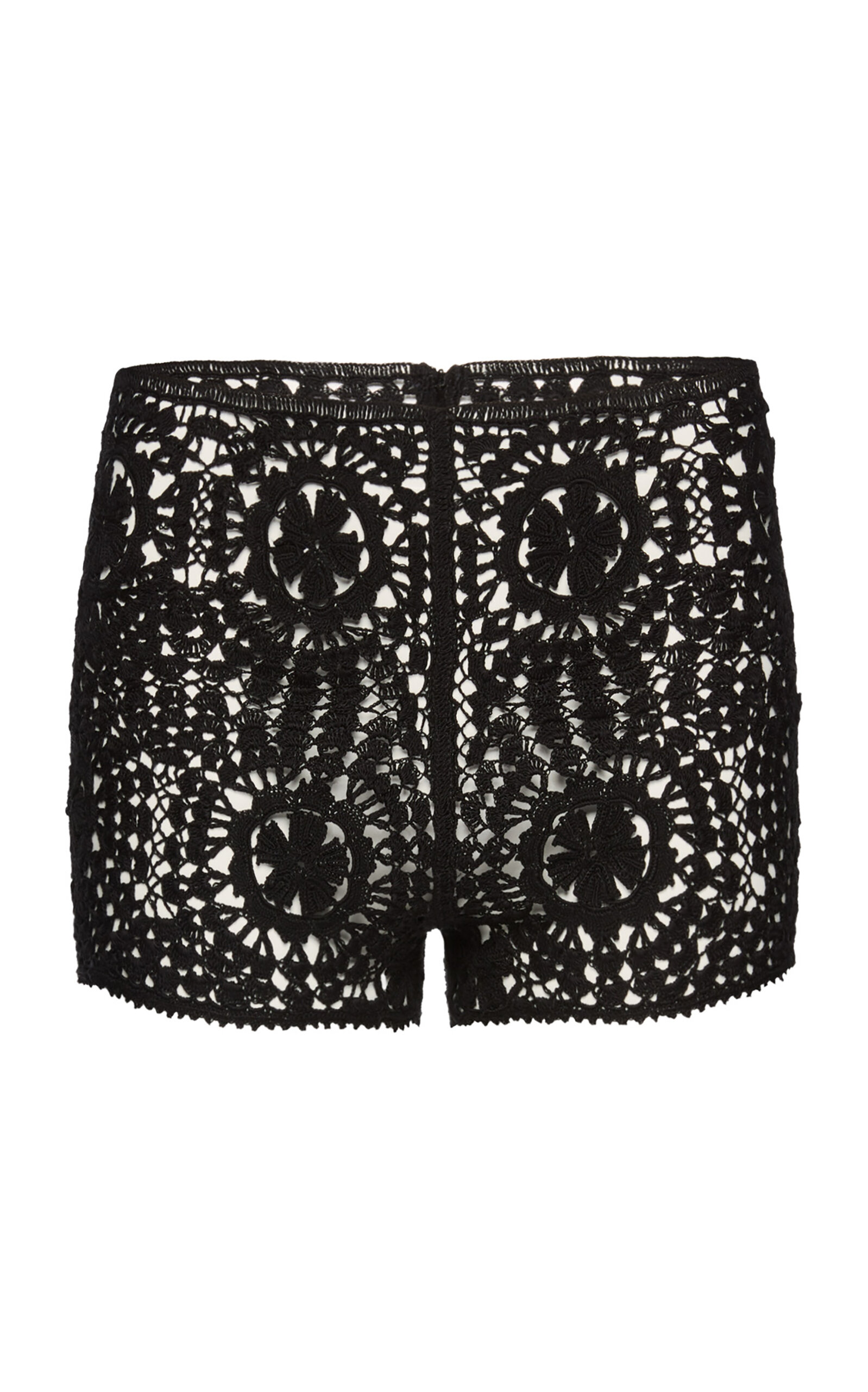 Shop Magda Butrym Geometric Detail  High-rise Cotton Shorts In Black