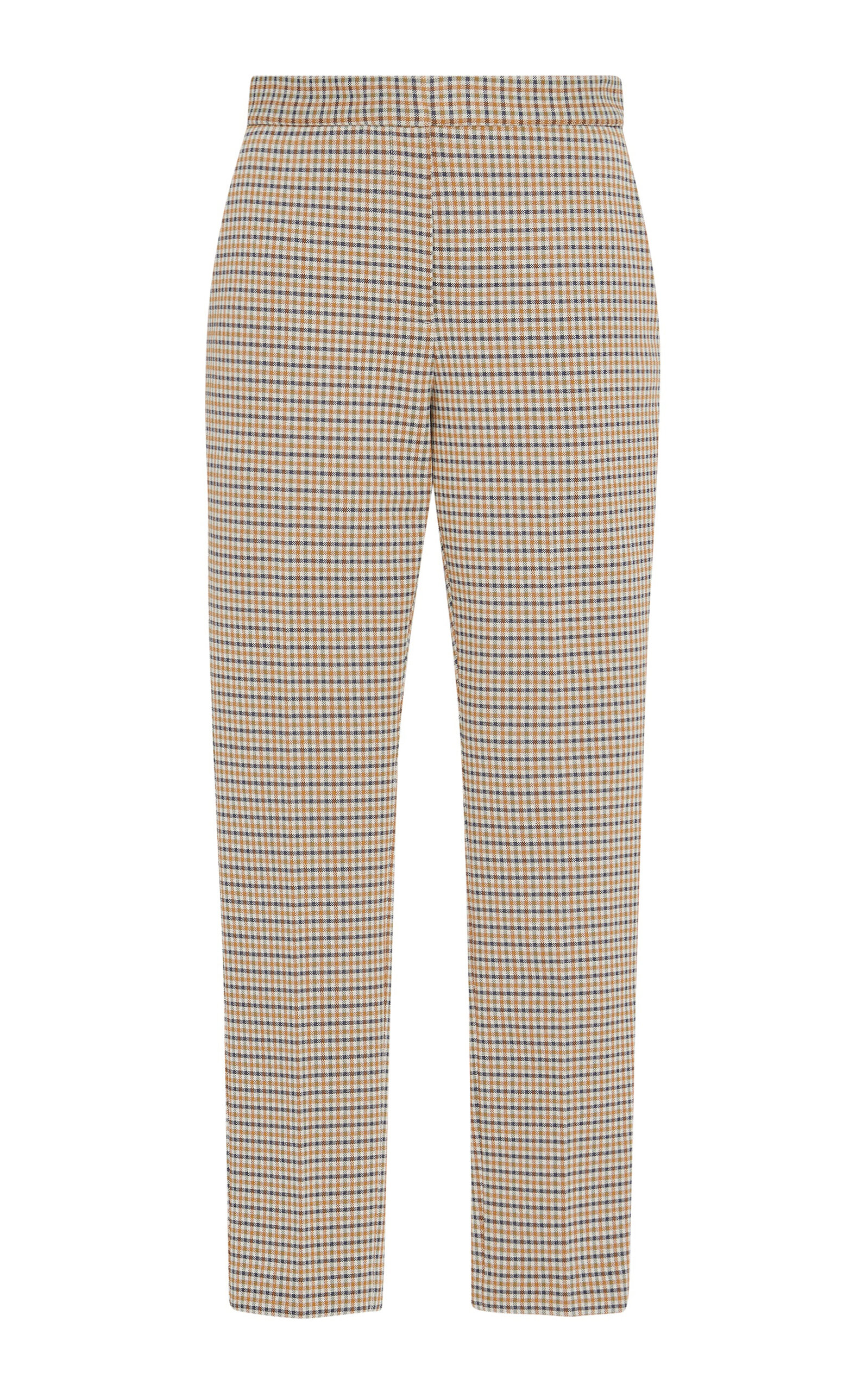 Checked Cropped Skinny Pants