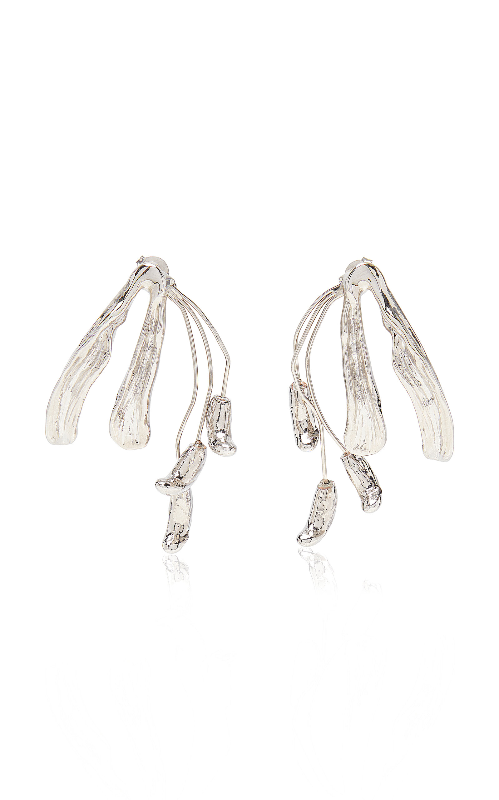 Silver-Tone Glass Earrings