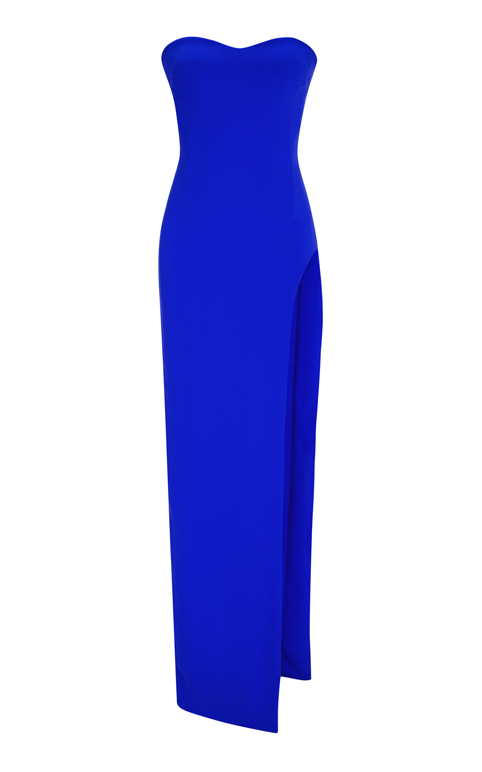 Shop Marmar Halim Corseted Crepe Gown In Blue