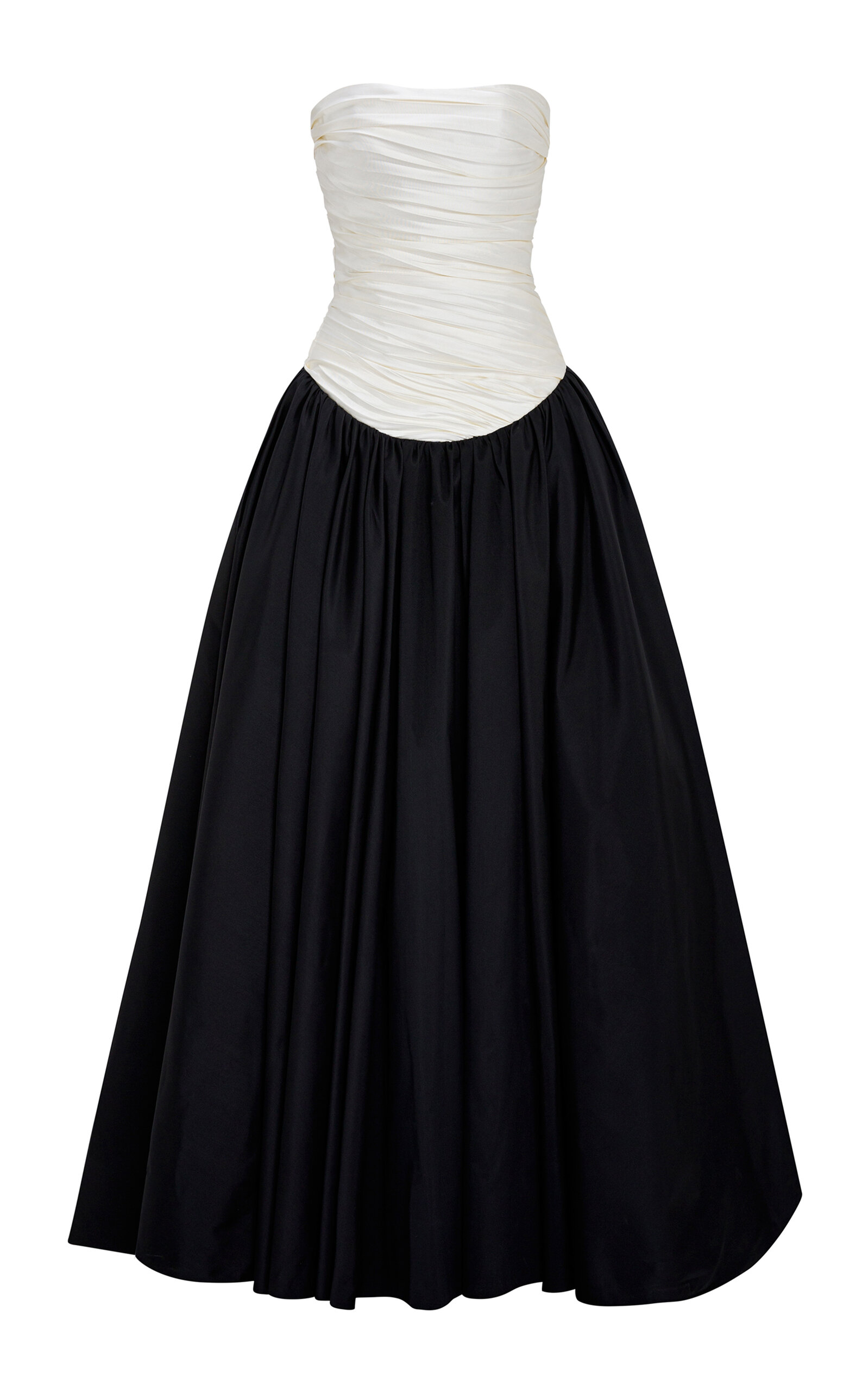 MARMAR HALIM DROPPED WAIST MIKADO-TAFFETA GOWN 