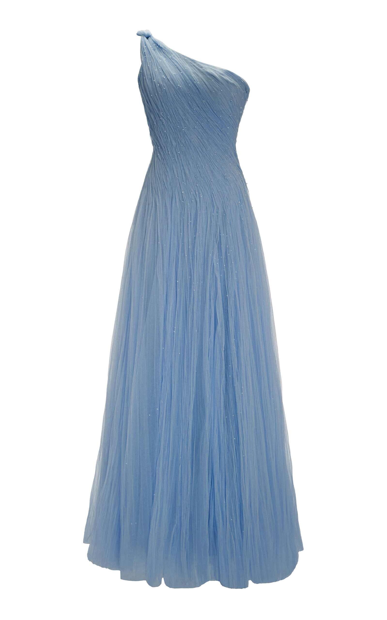 MARMAR HALIM SINGLE-SHOULDER SILK TULLE GOWN 