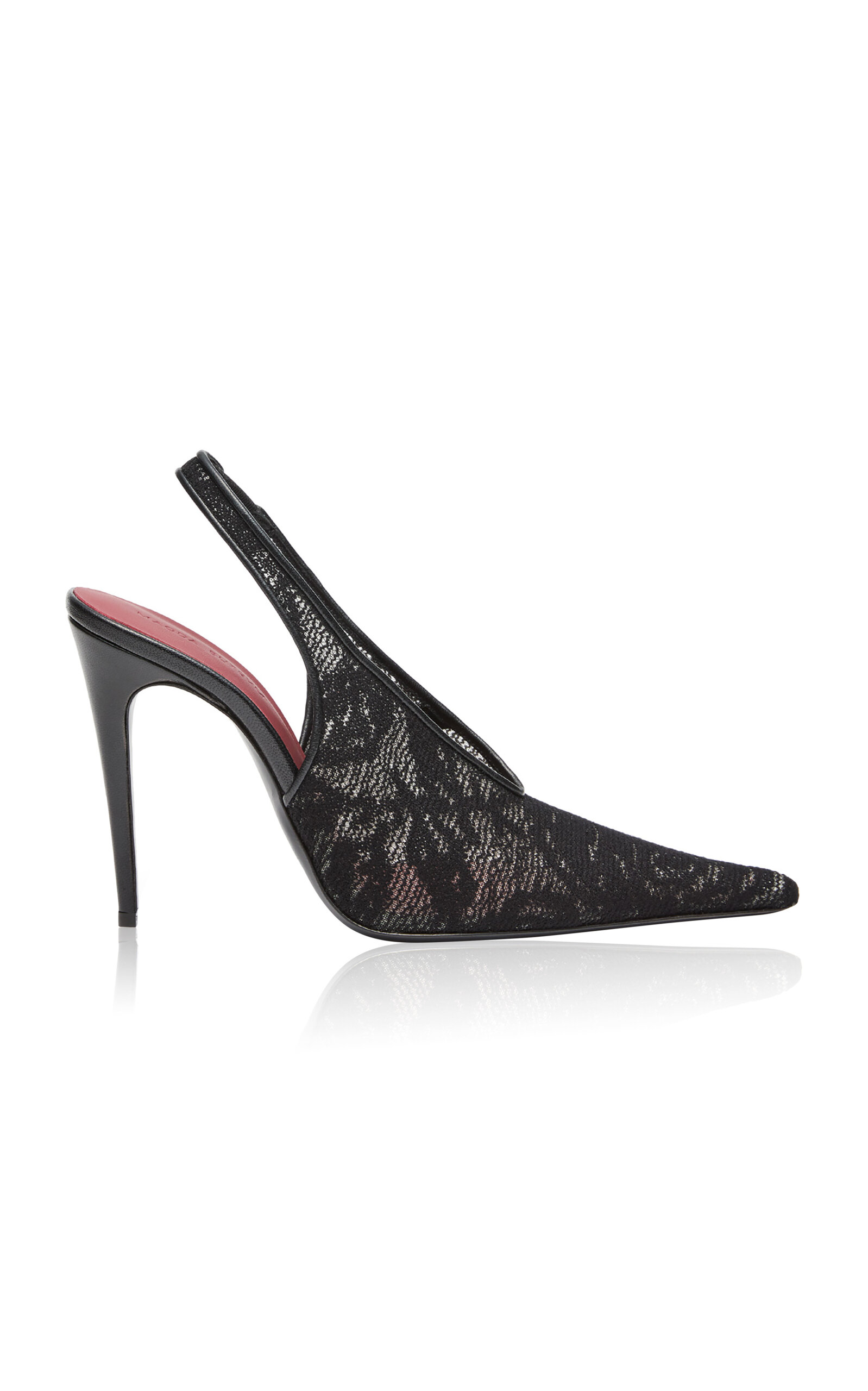 Shop Magda Butrym Knit Cotton Slingback Pumps In Black