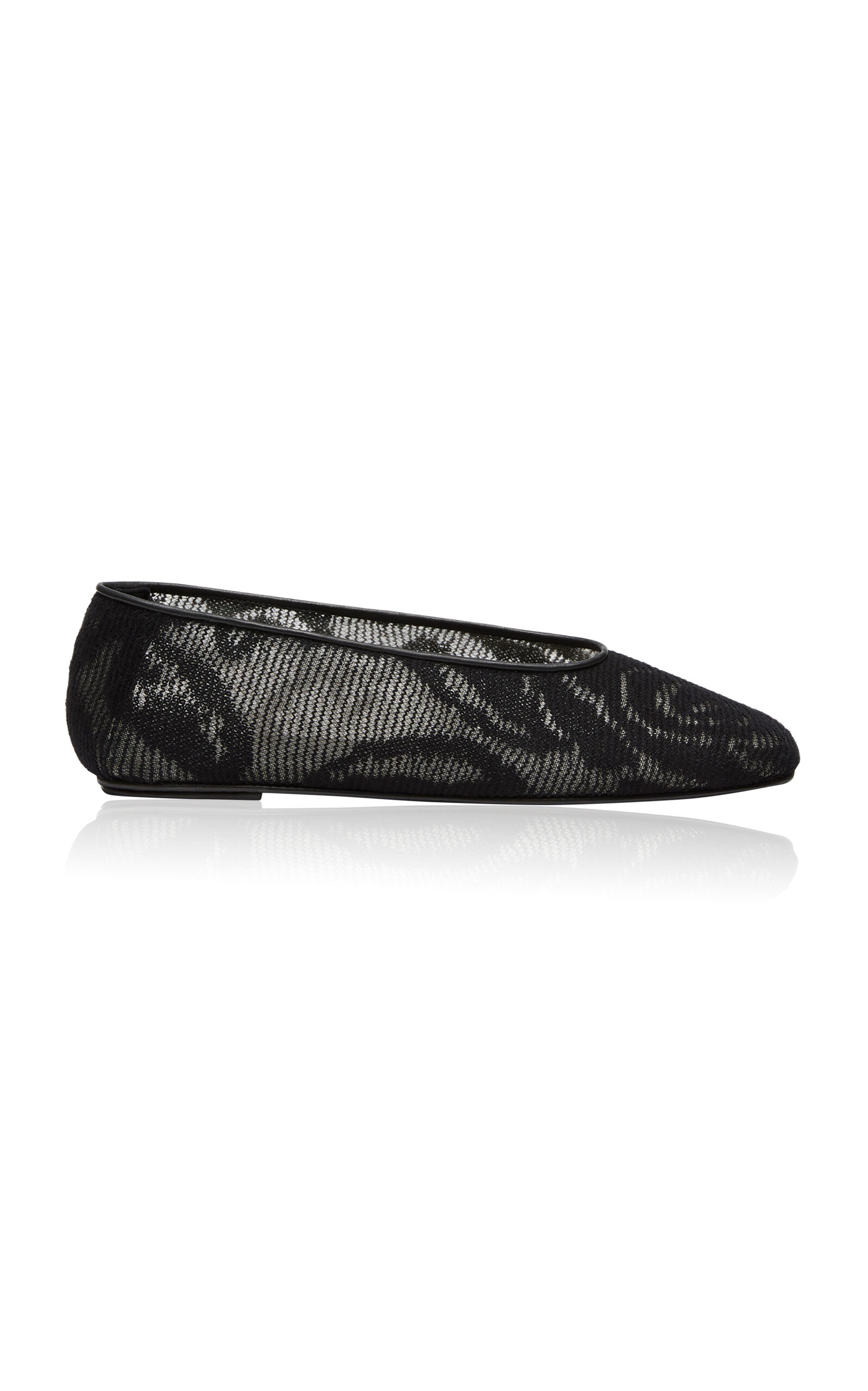 Shop Magda Butrym Knit Ballet Flats In Black