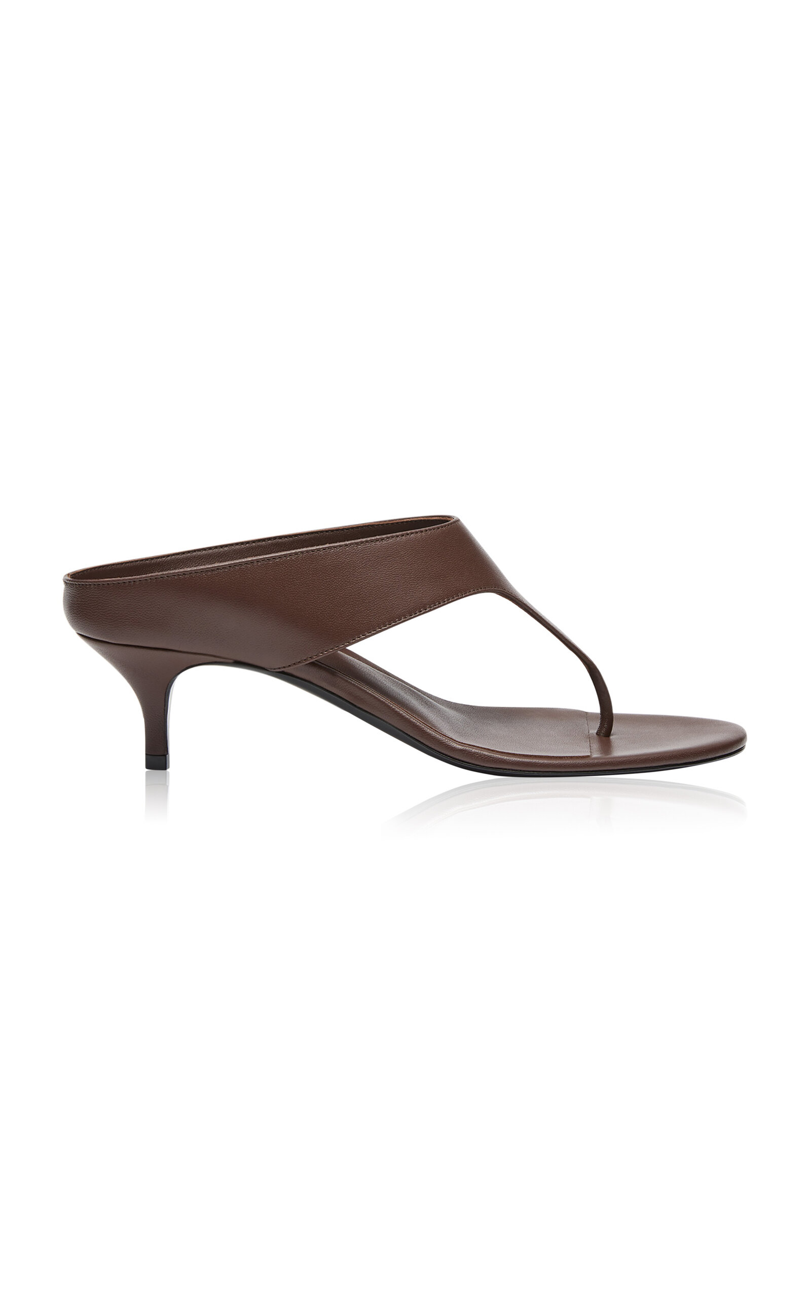 Shop Magda Butrym Thong Leather Sandals In Brown