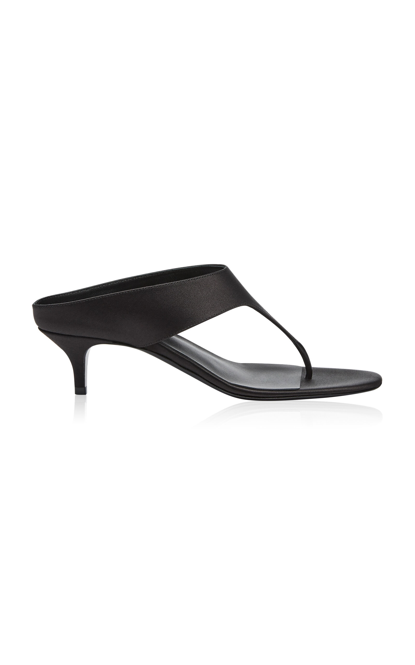 Shop Magda Butrym Thong Satin Sandals In Black