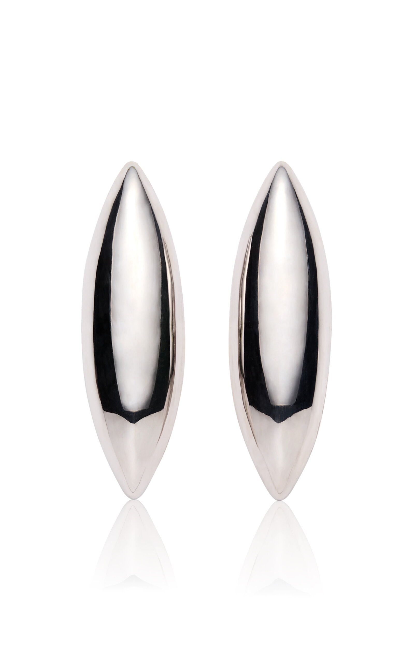 Shop Magda Butrym Oversized Drop Earrings In Silver