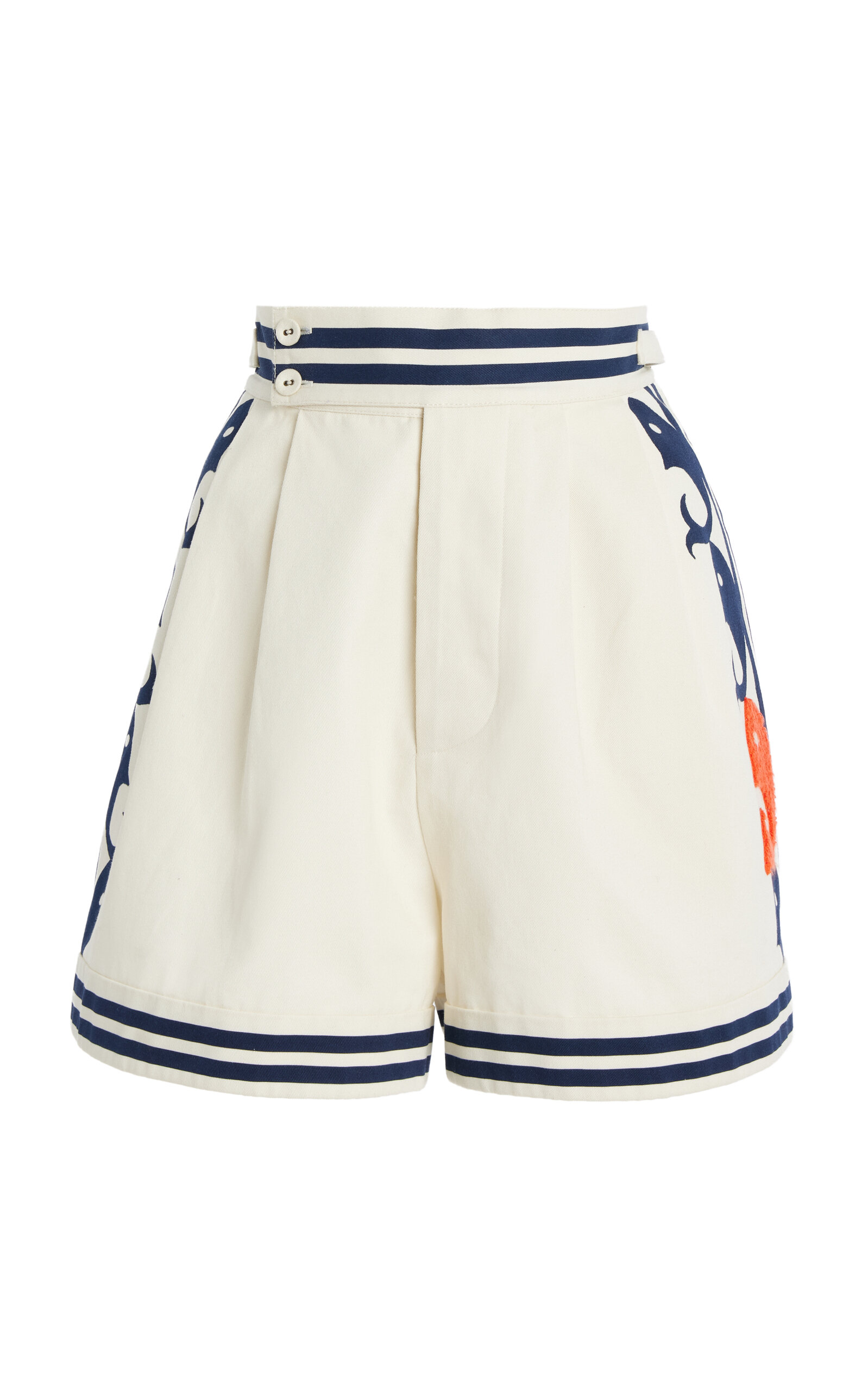 ALÉMAIS Marine High-Waisted Organic Cotton Shorts