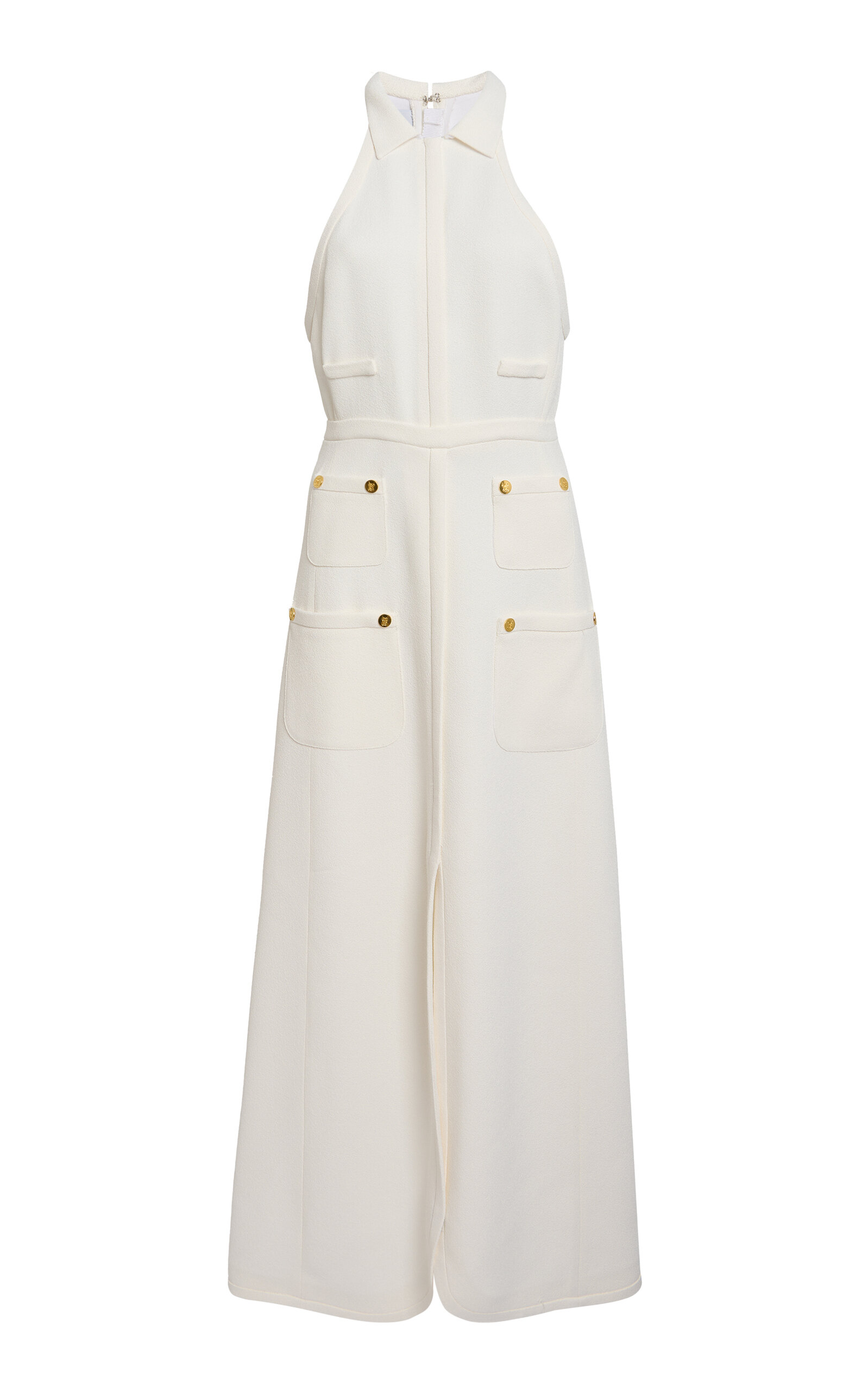 Giambattista Valli Pocket-detailed Crepe Midi Dress In White