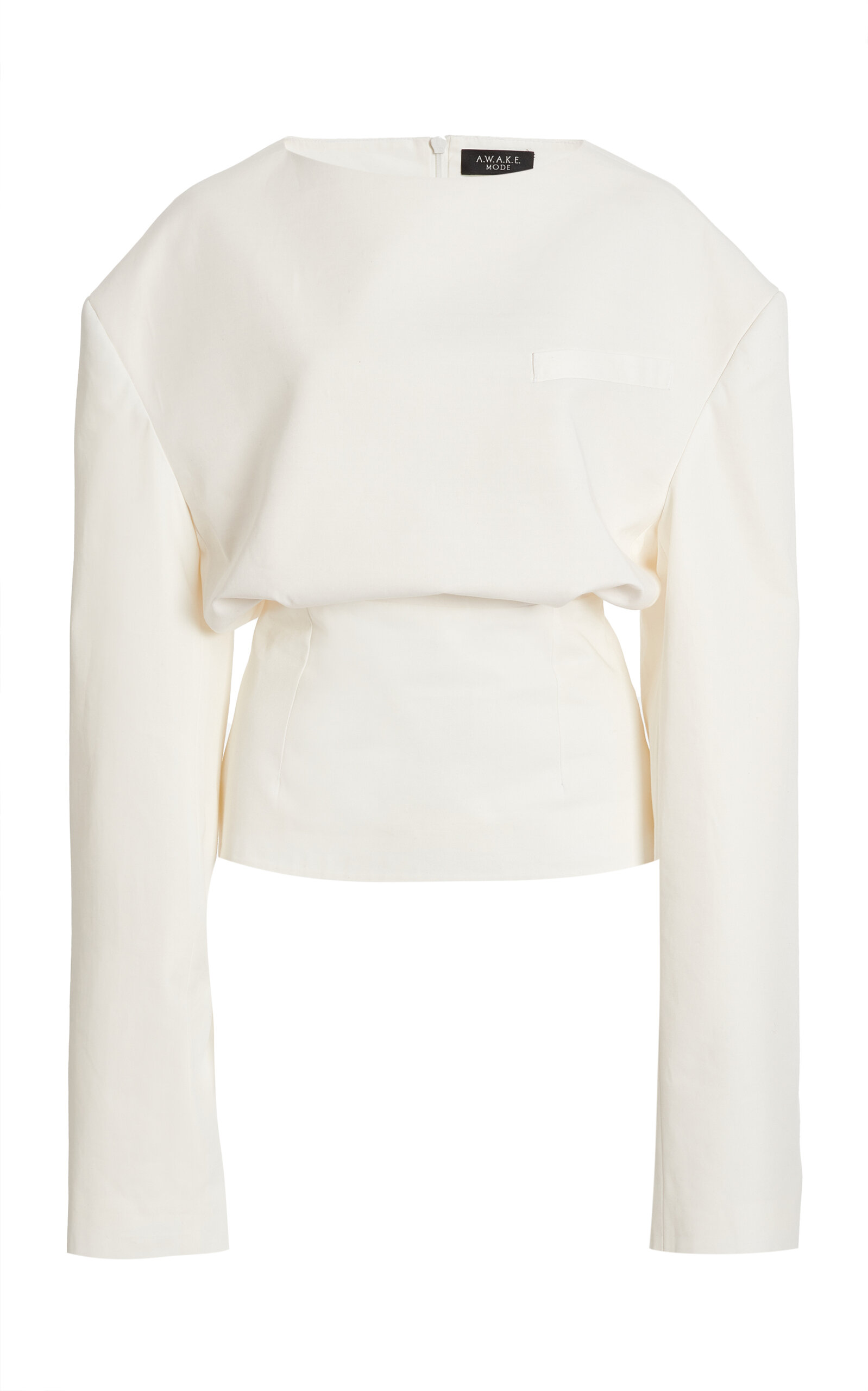 Shop A.w.a.k.e. Round Neck Tailored Top In White