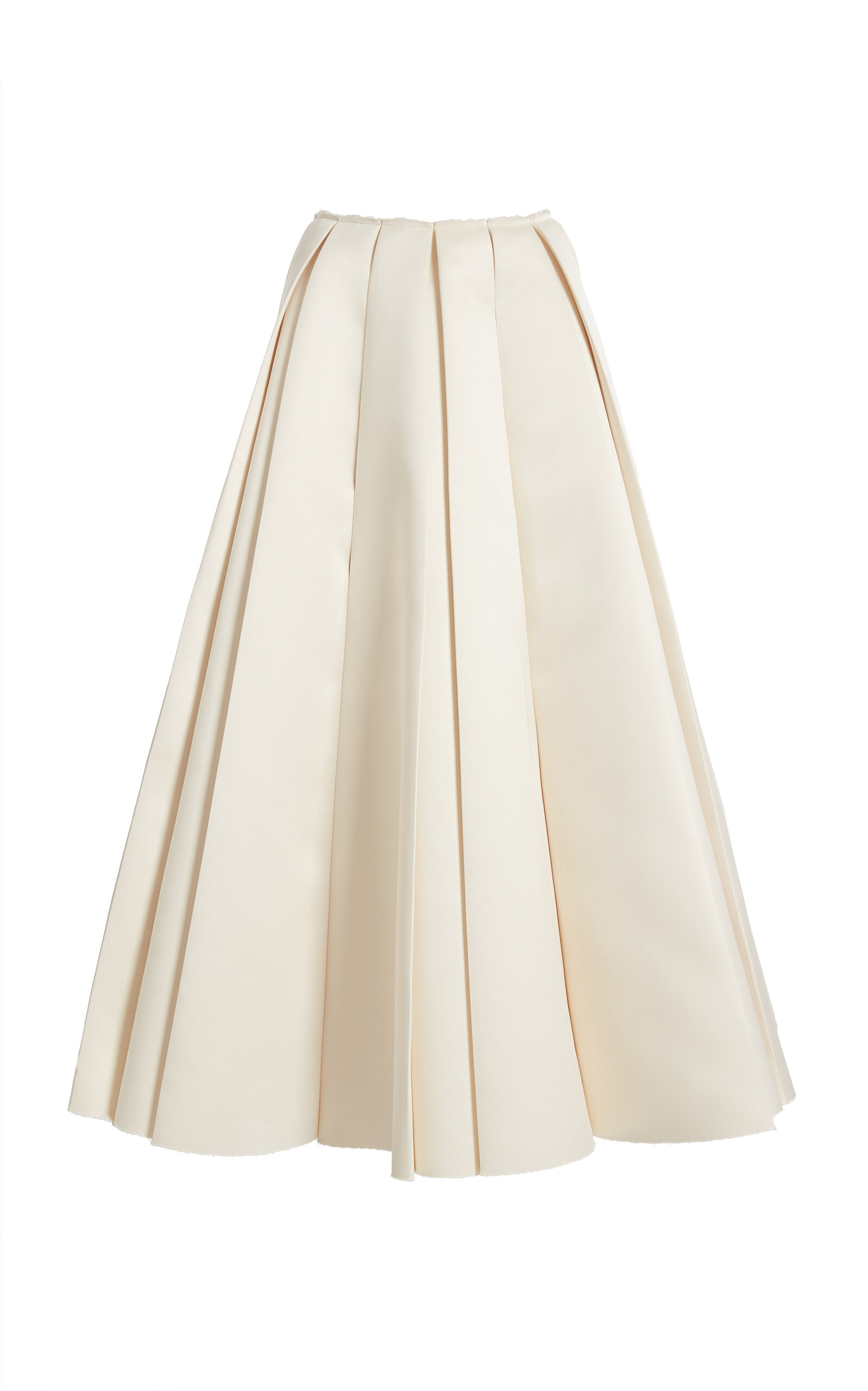 Shop A.w.a.k.e. Satin Panelled Skirt In Ivory