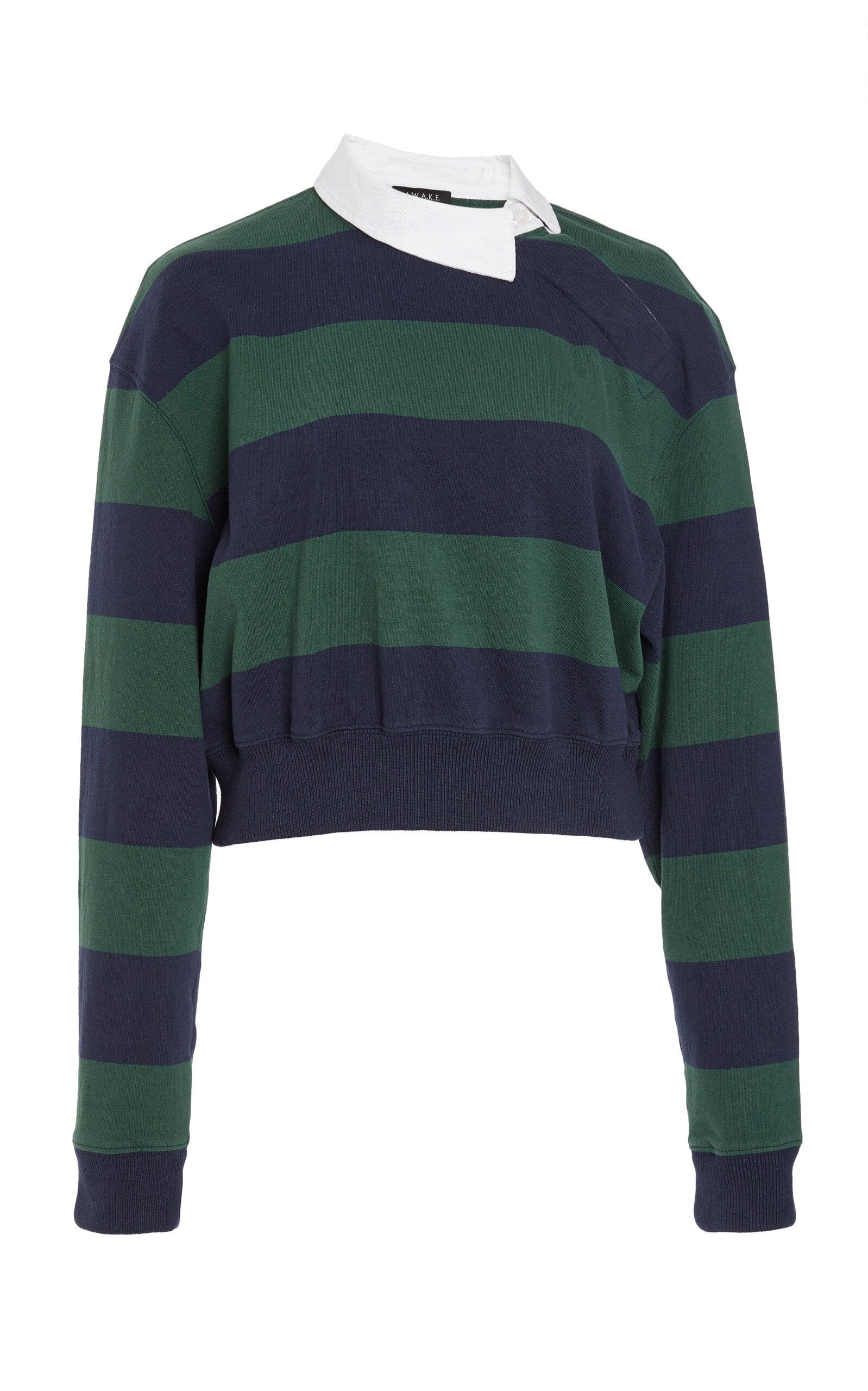 Shop A.w.a.k.e. Twisted Collar Rugby Jersey In Stripe